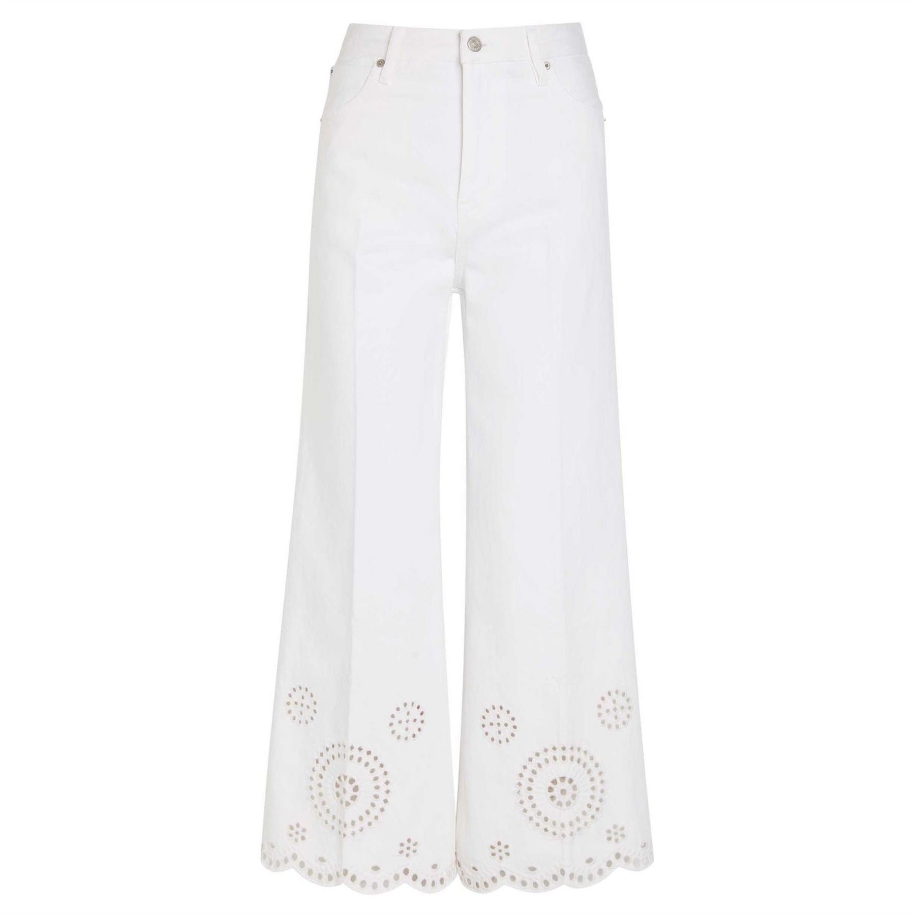 Frame Denim Eyelet Wide Flare