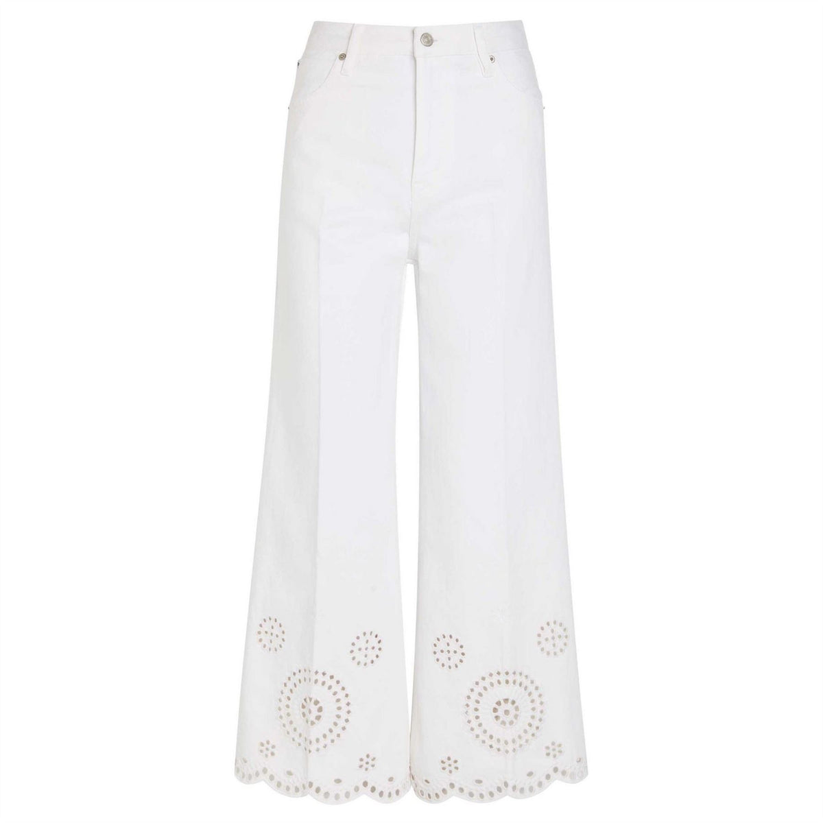 Frame Denim Eyelet Wide Flare