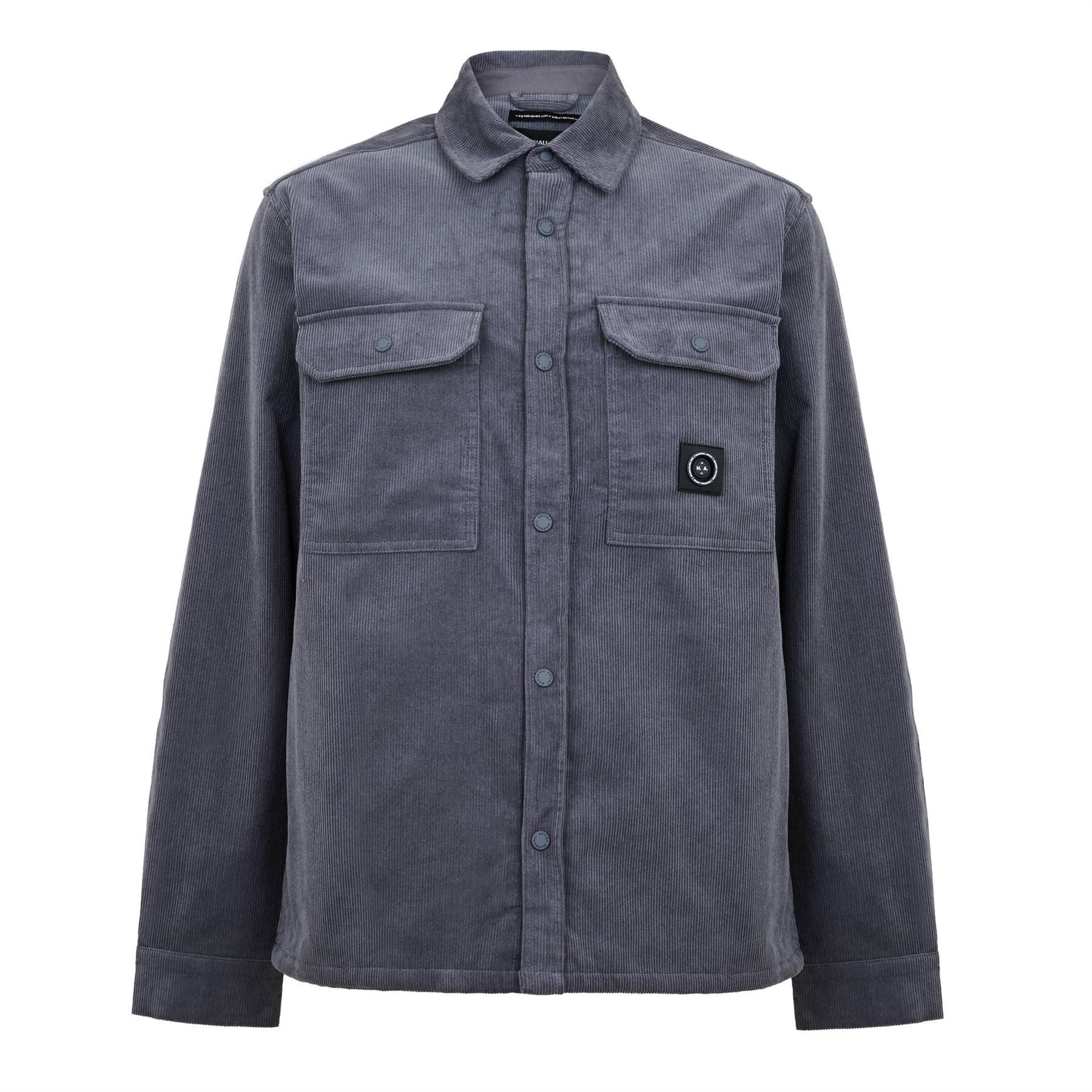 Marshall Artist Solid Patterned Snap Button Chest Pocket Overshirt