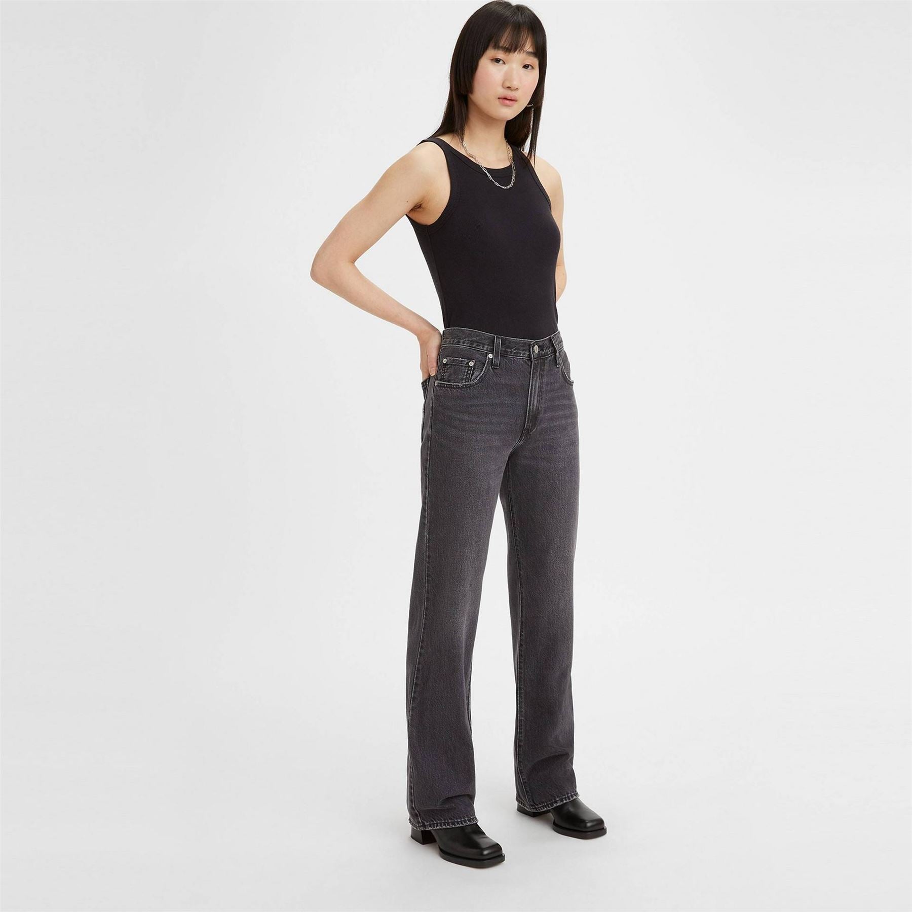 Levis Medium Indigo Baggy Wide Leg Jeans