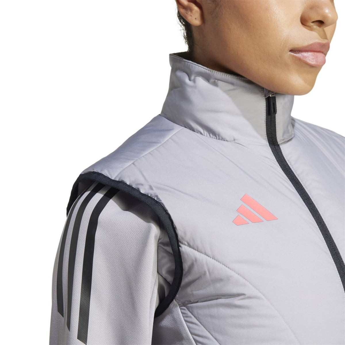 adidas Womens Tiro24c Solid Patterned Ribbed Cuff Performance Vest