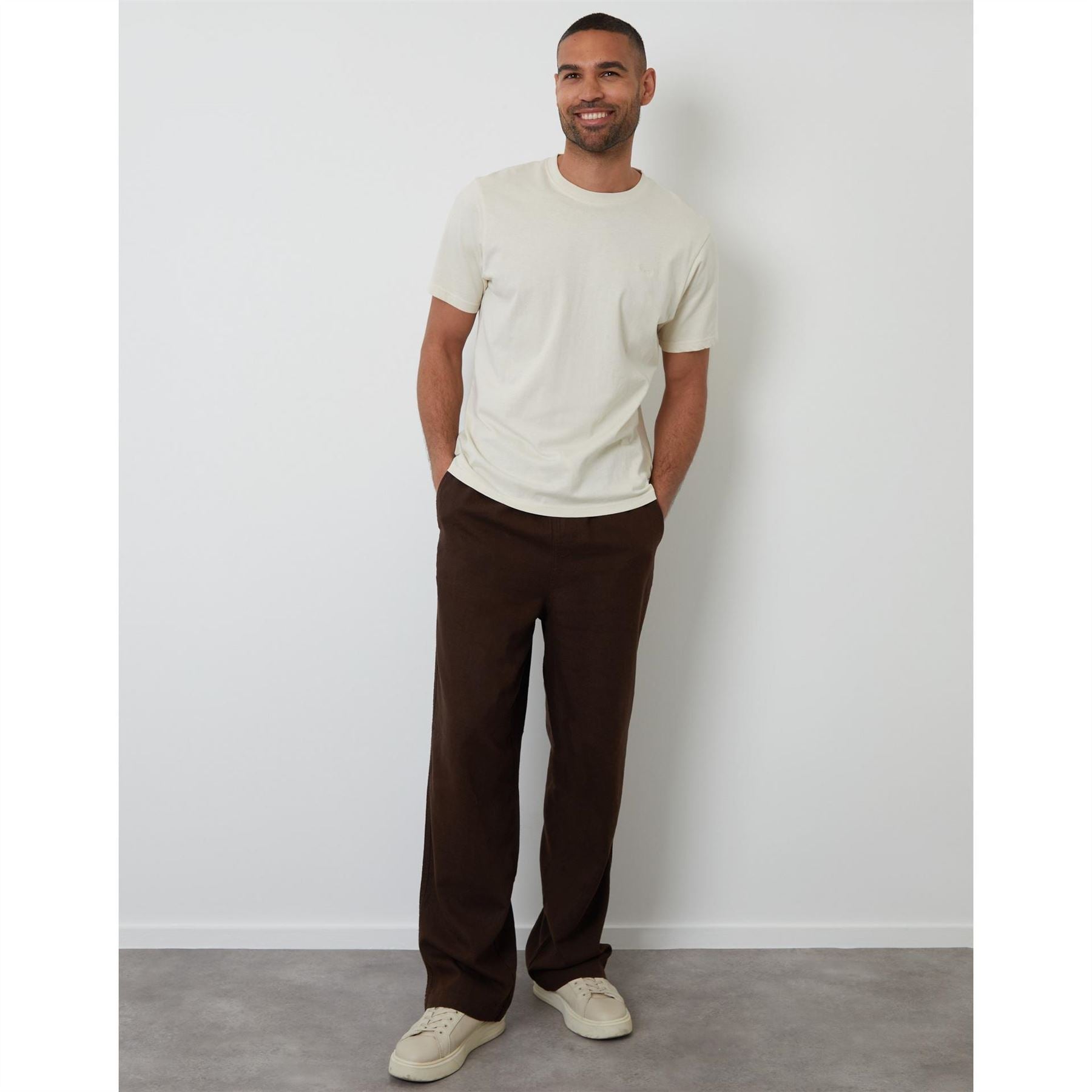 Threadbare Mrcny Lin Solid Patterned Straight Trousers