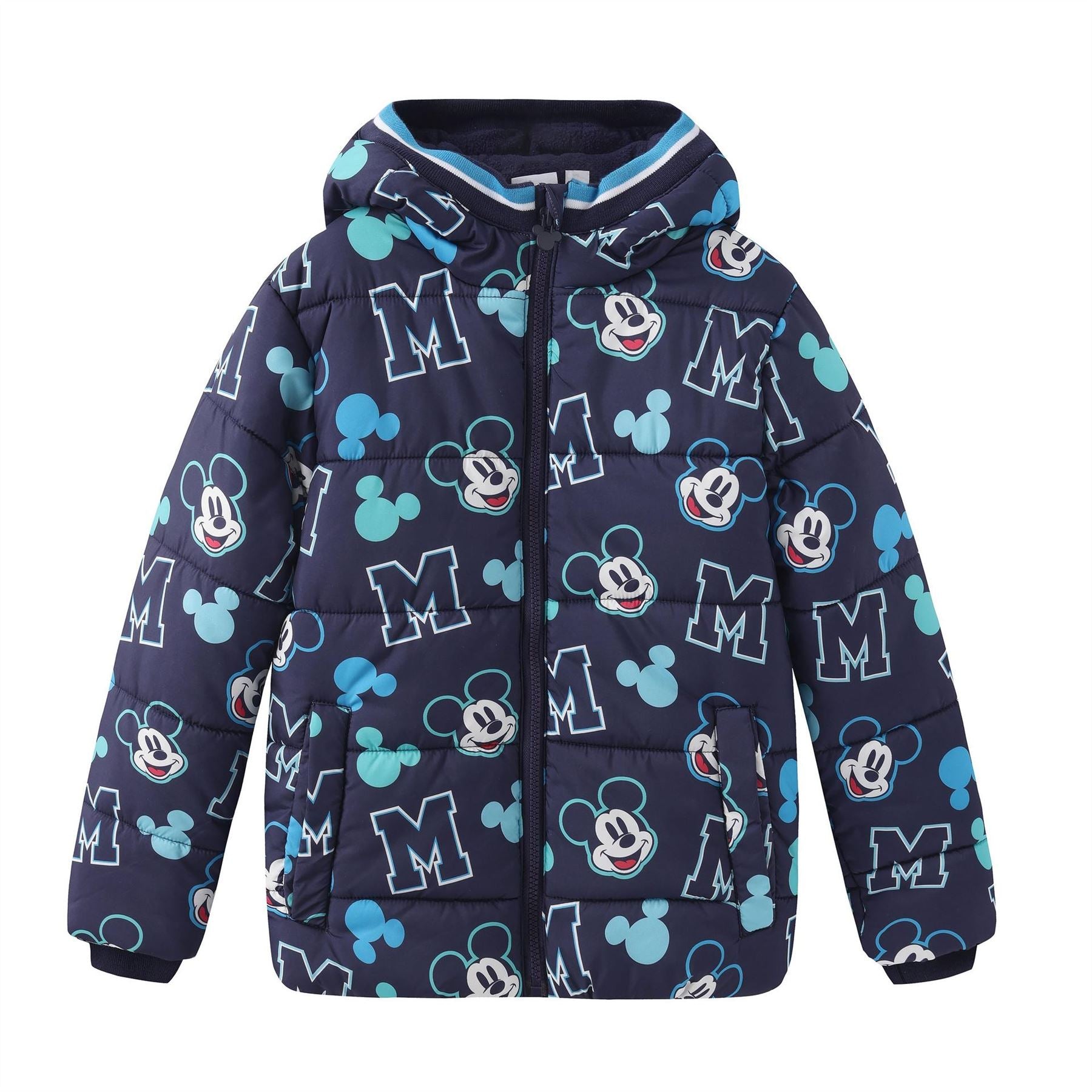 Character Disney Hooded Long Sleeve Short Puffer Jacket