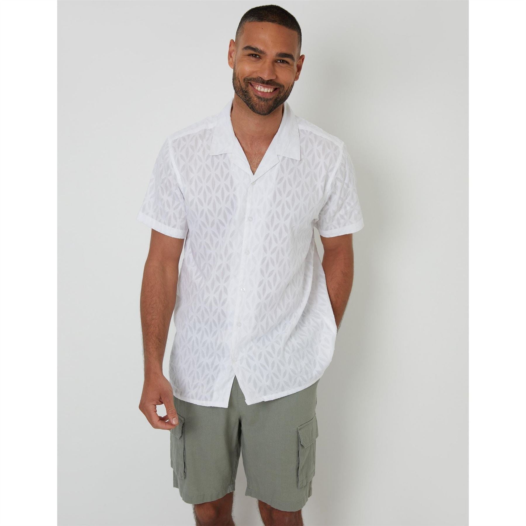 Threadbare Regular Fit Short Sleeve Point Collar Shirt