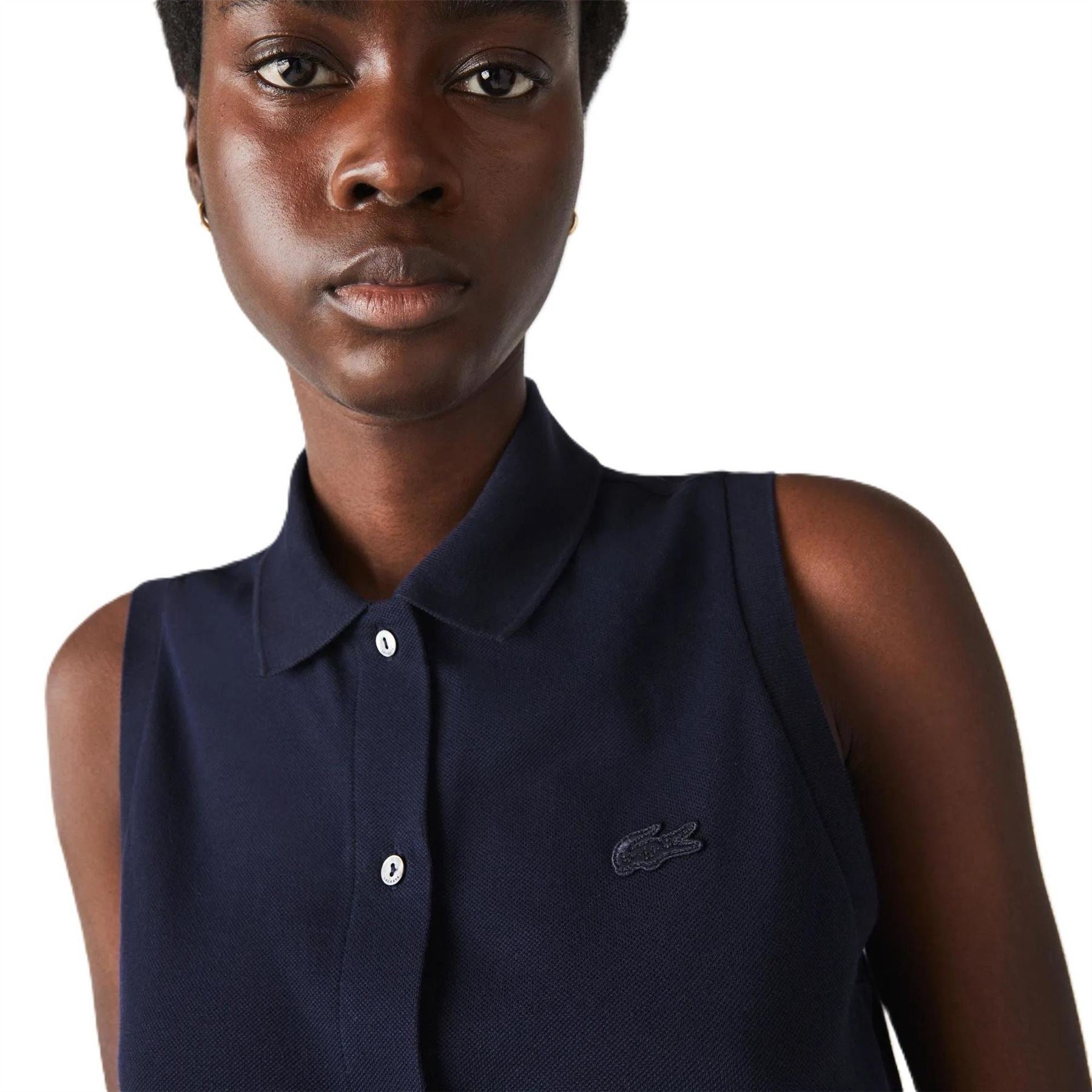 Lacoste EF1107 Collared Neck Maxi T-Shirt Dress