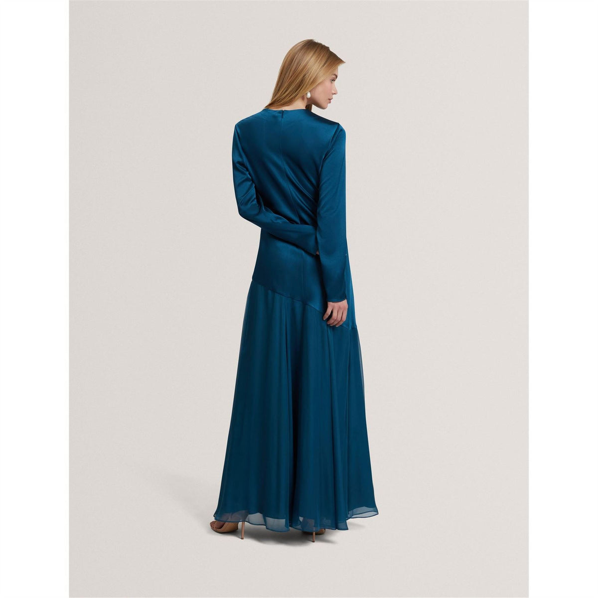 Ted Baker Crew Neck Long Sleeve Maxi Gown