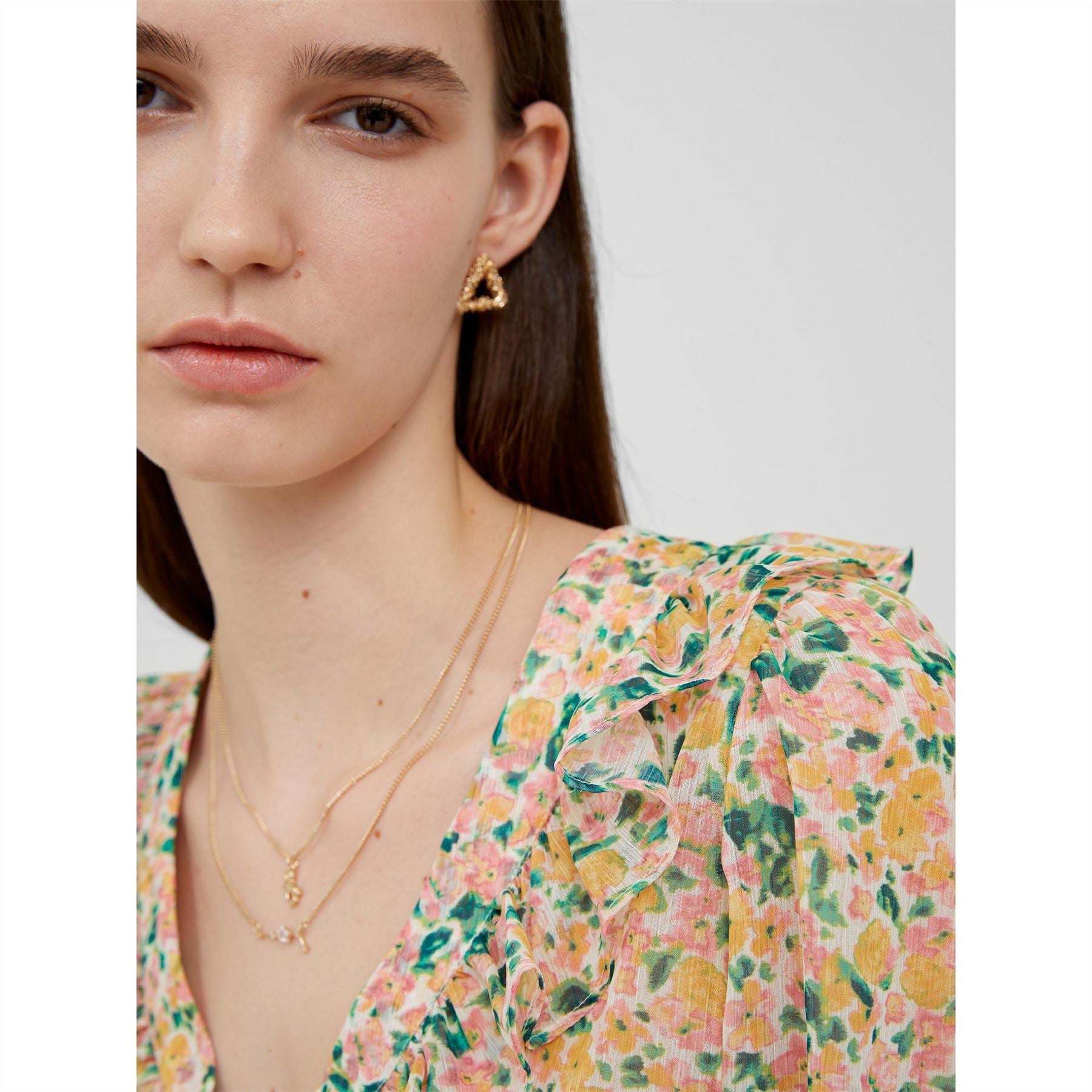 French Connection Aleezia Hallie Crinkle Long Sleeve Blouse