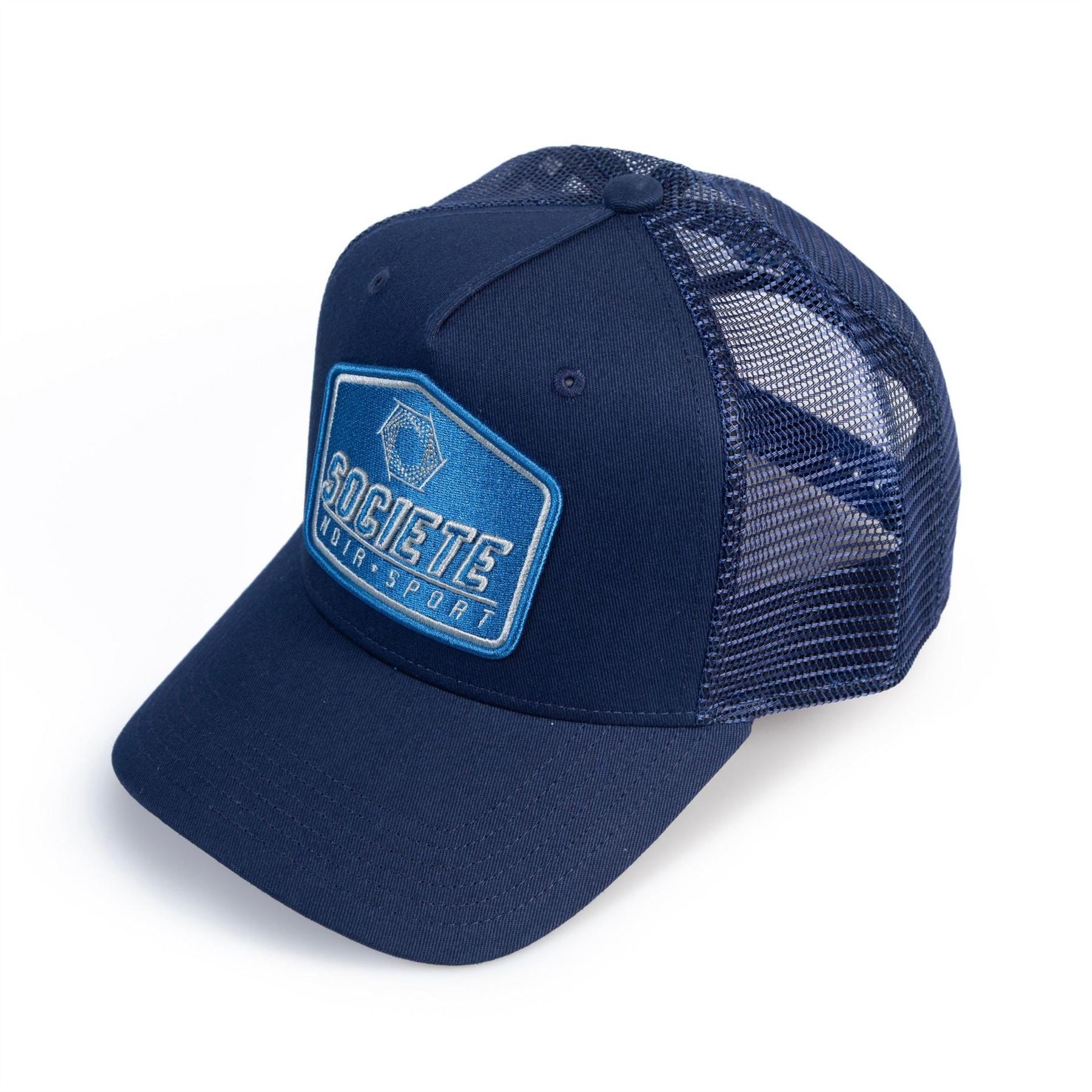 Societe Noir Lettering Trucker Cap with Pre Curved Brim