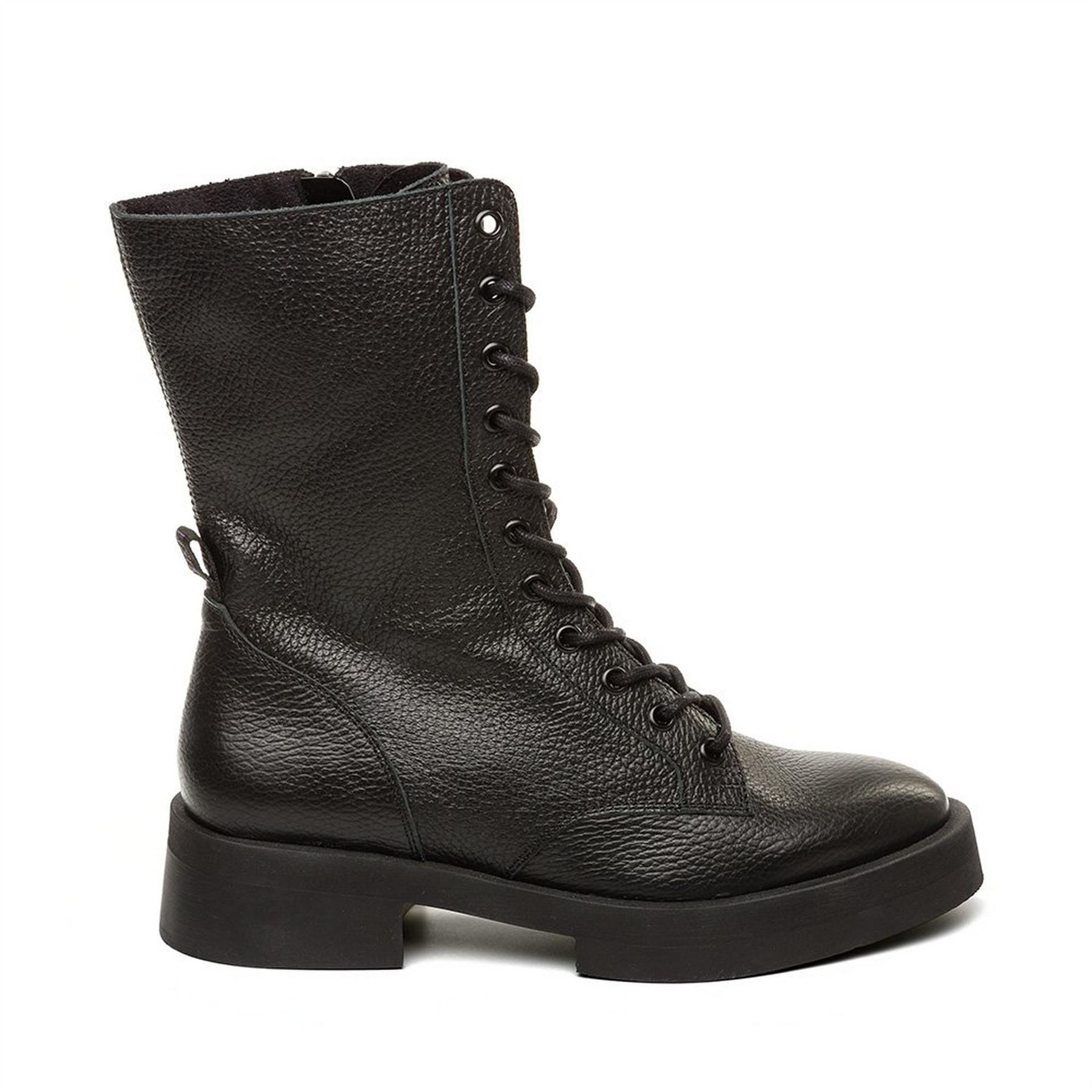 Steve Madden Manou Combat Boots with Lace-Up and Zipper