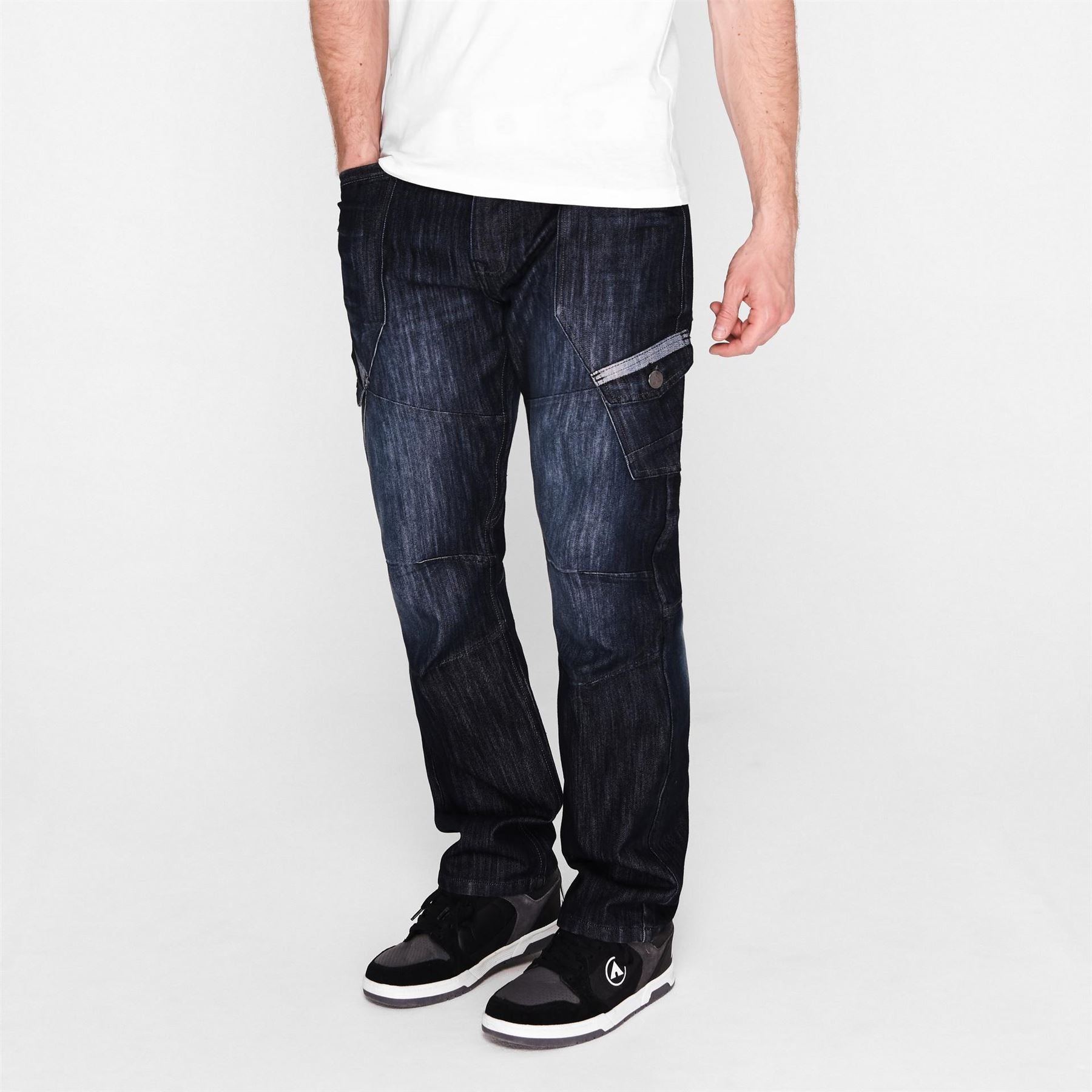 Airwalk Mens Belted Cargo Jeans