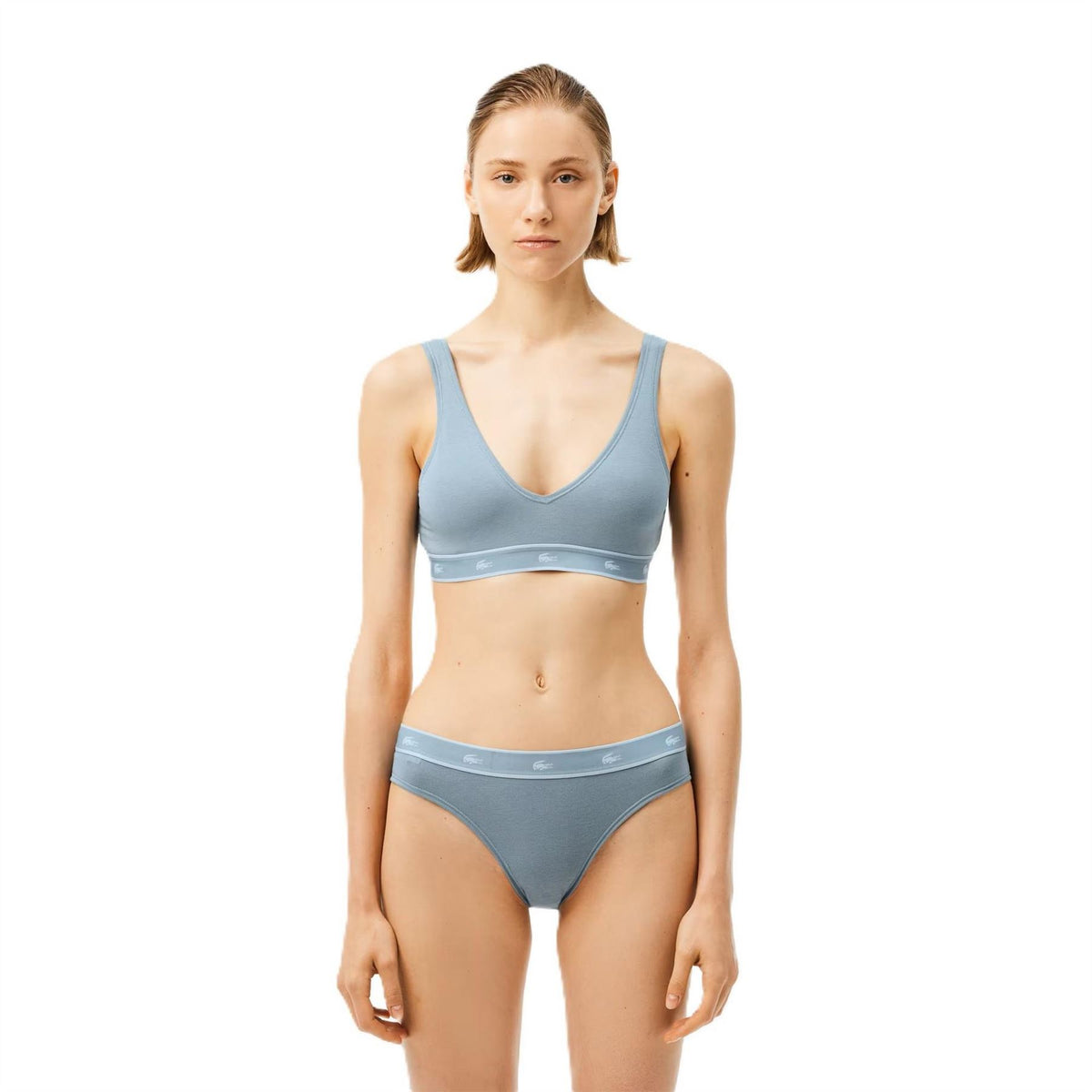 Lacoste Crocodile Print Triangle Bra