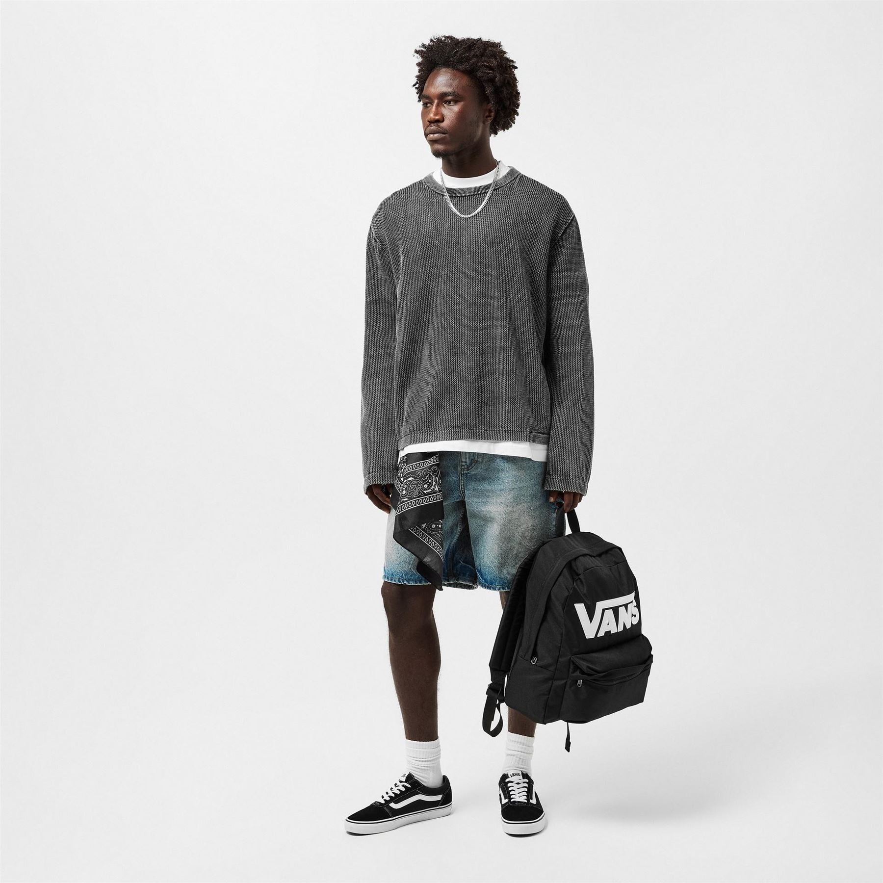 Vans Old Skool Plaid Print Logo Patch Backpack