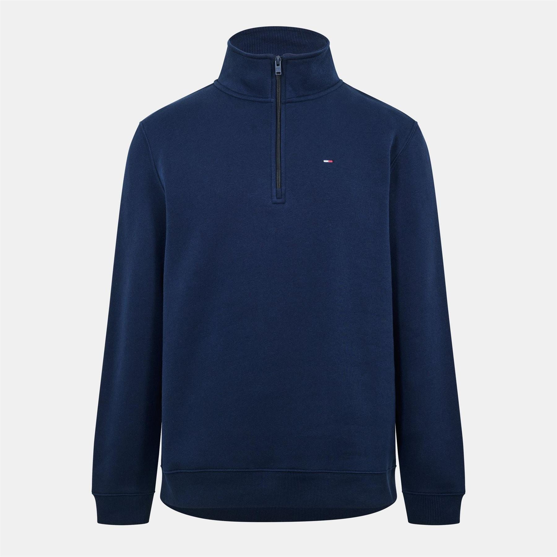 Tommy Jeans Flag Graphic Zip Neck Long Sleeve Sweatshirt
