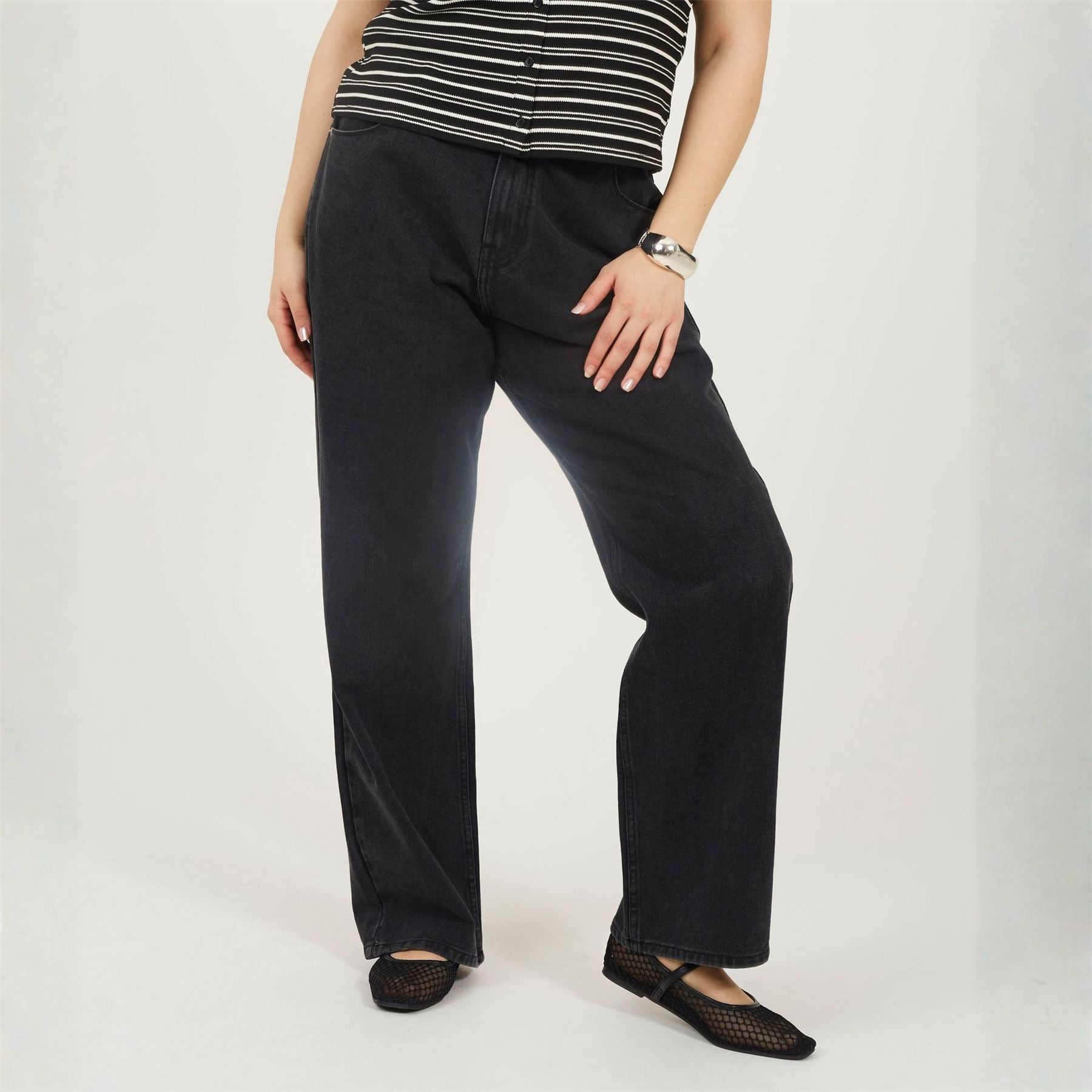 Brave Soul Womens Plus Size Jeans Wuth Turn Up Hem