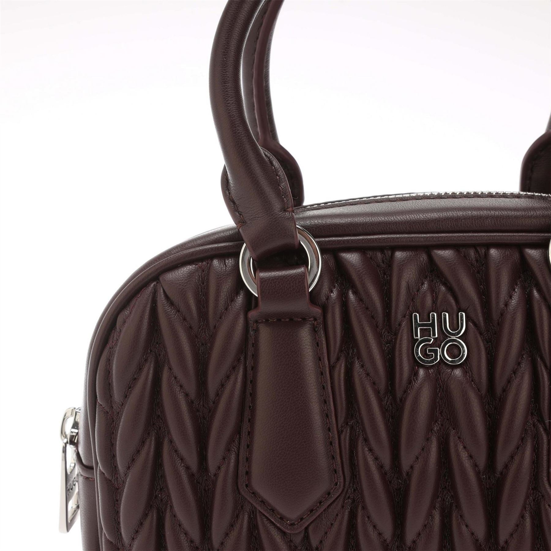 Hugo Textured Chris Boston Bag with Silver Tone Hardware