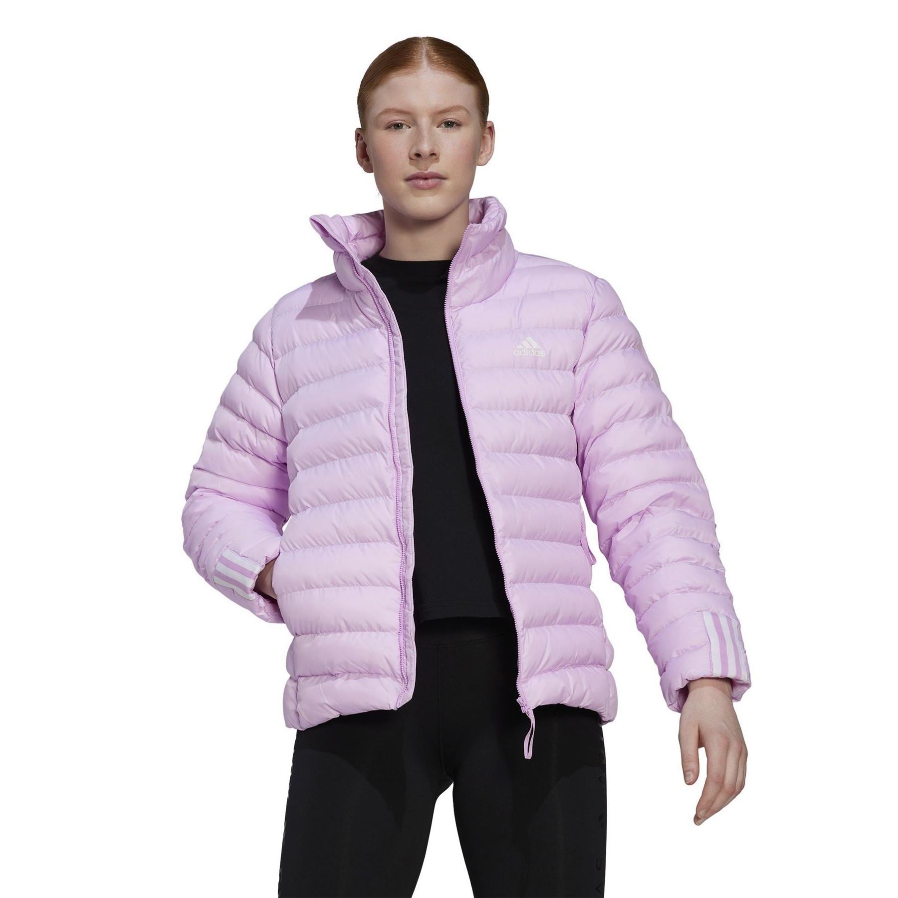 adidas Itavic Three Stripe Water Repellent Long Sleeve Bomber Jacket