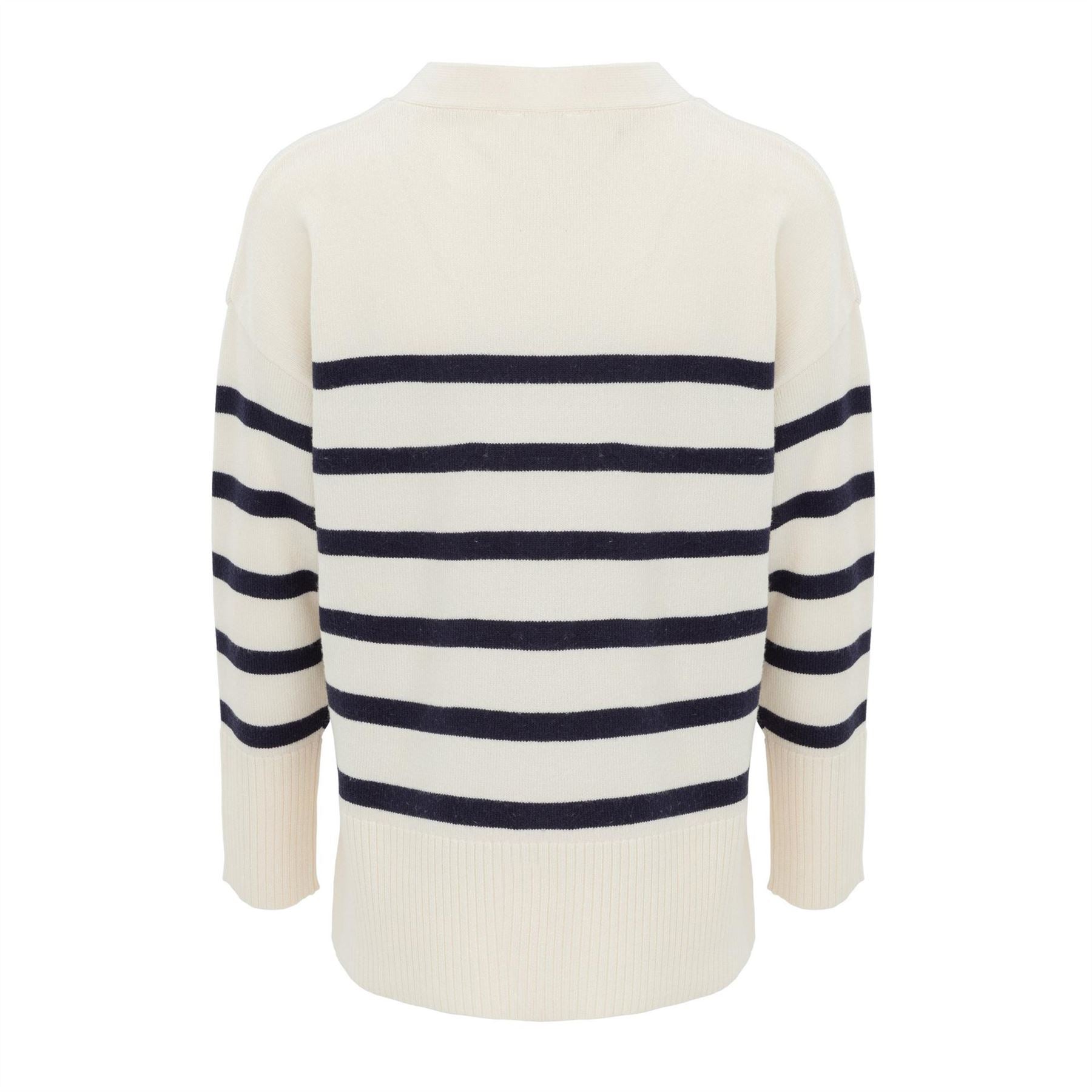 Miso V Neck Cuff Stripe Cardigan