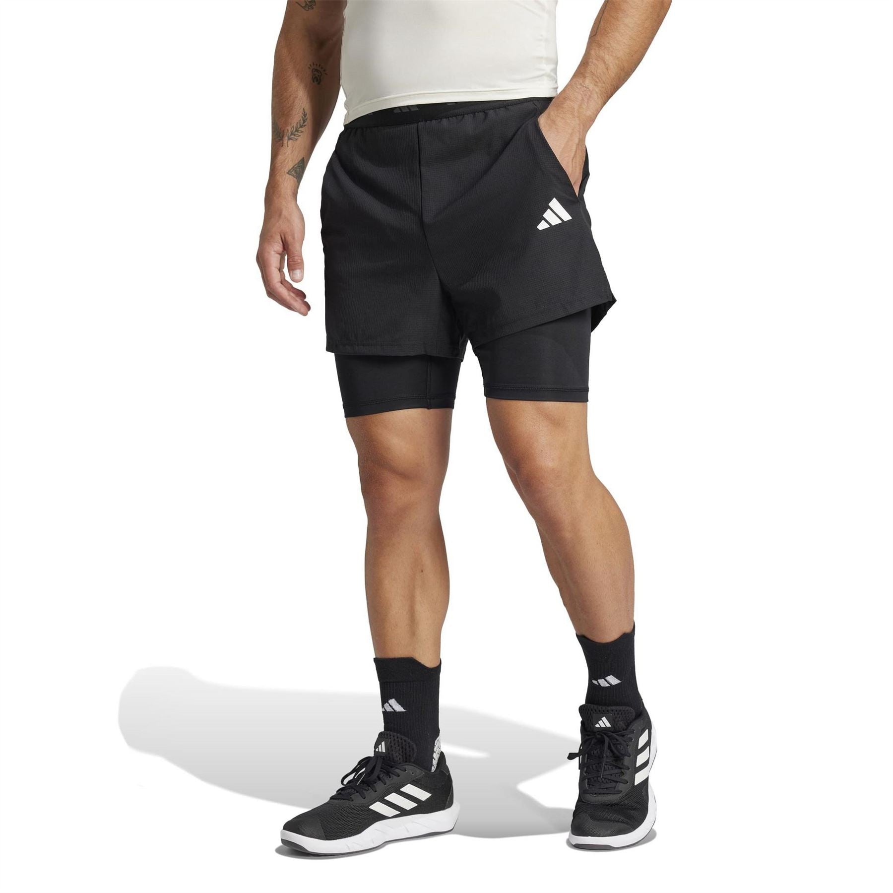 adidas Mens Gym+ 2 In 1 Shorts