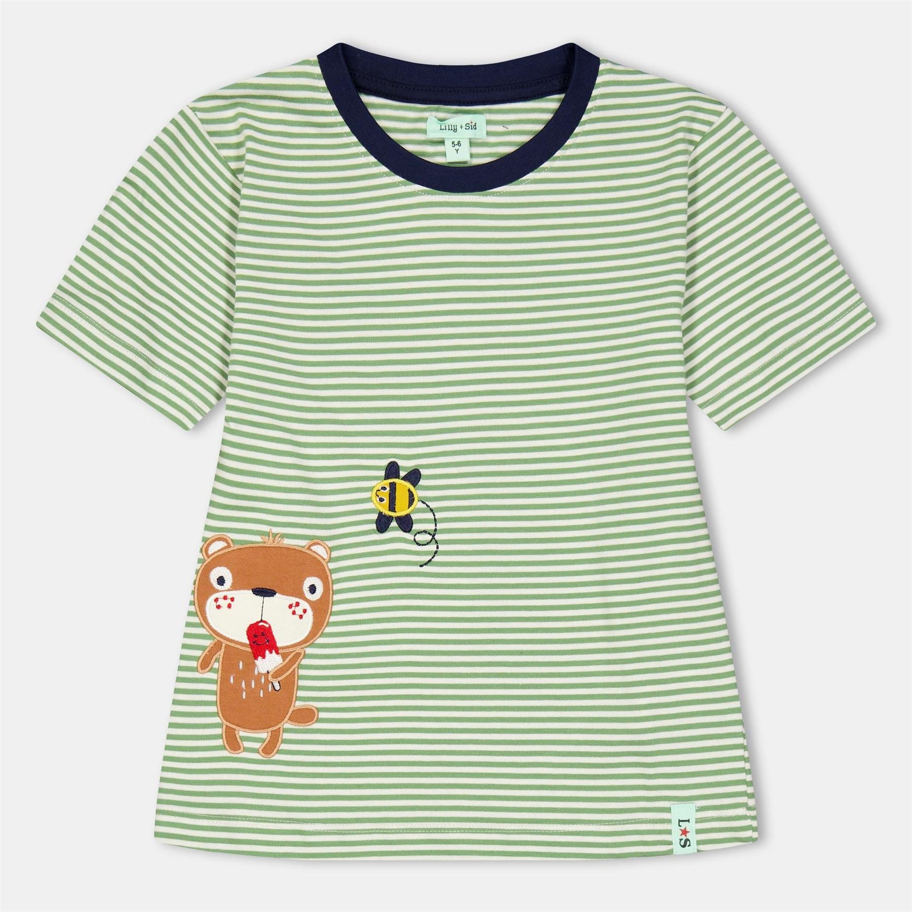 Lilly and Sid Sid Busy Regular Fit Embroidered Short Sleeve Crew Neck T-Shirt