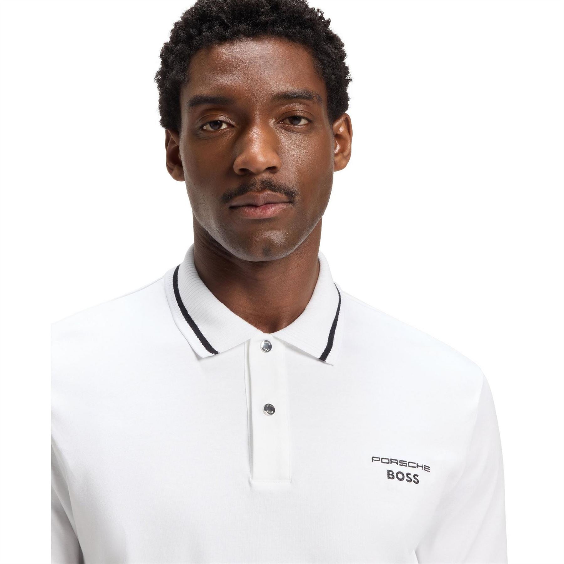 Boss Embroidered Lacoste Lettering Collared Short Sleeve Polo Shirt