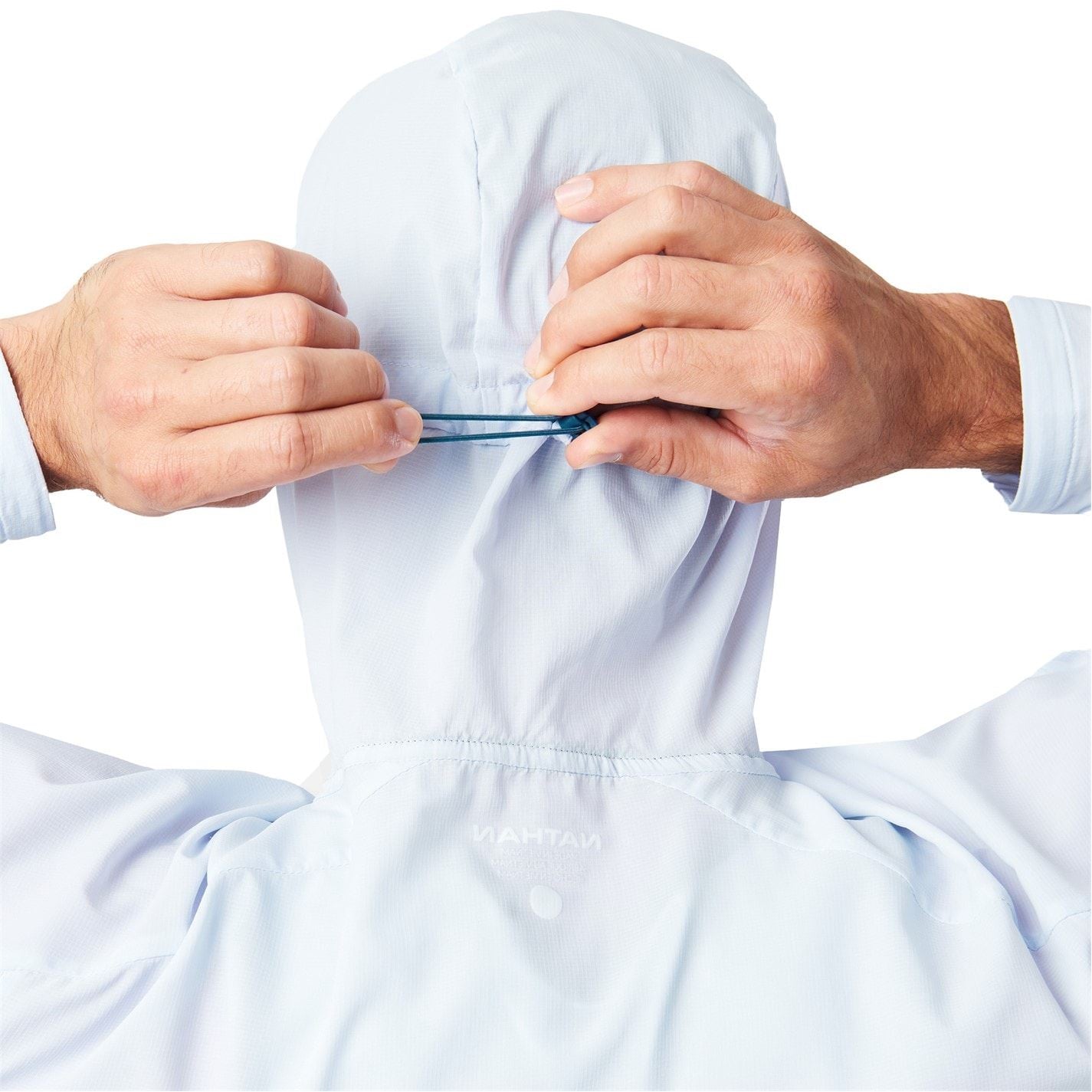 Nathan Stealth Solid Patterned Hooded Windbreaker with Zipped Pocket and Reflective Ribbon