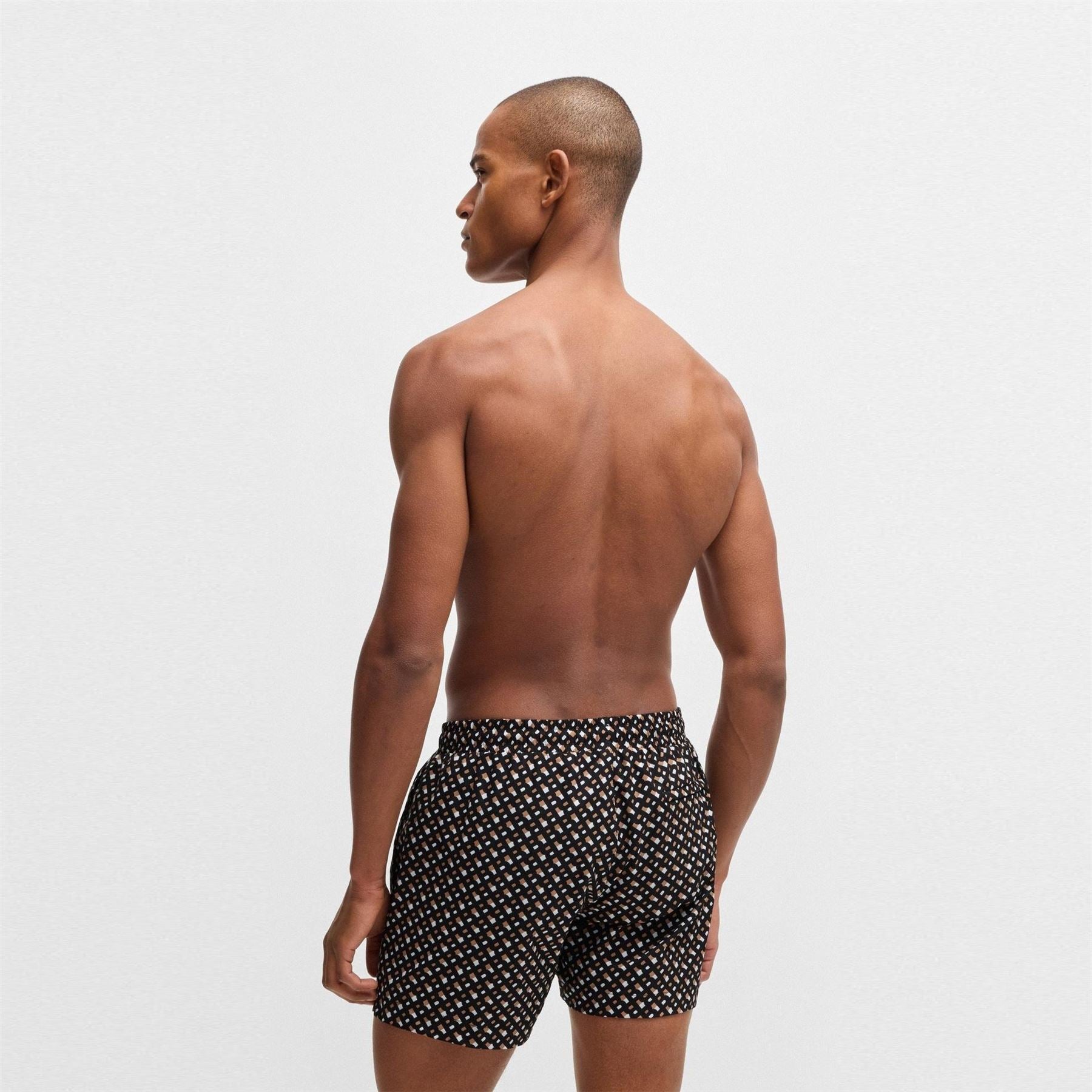 Boss Geometric Patterned Swim Short