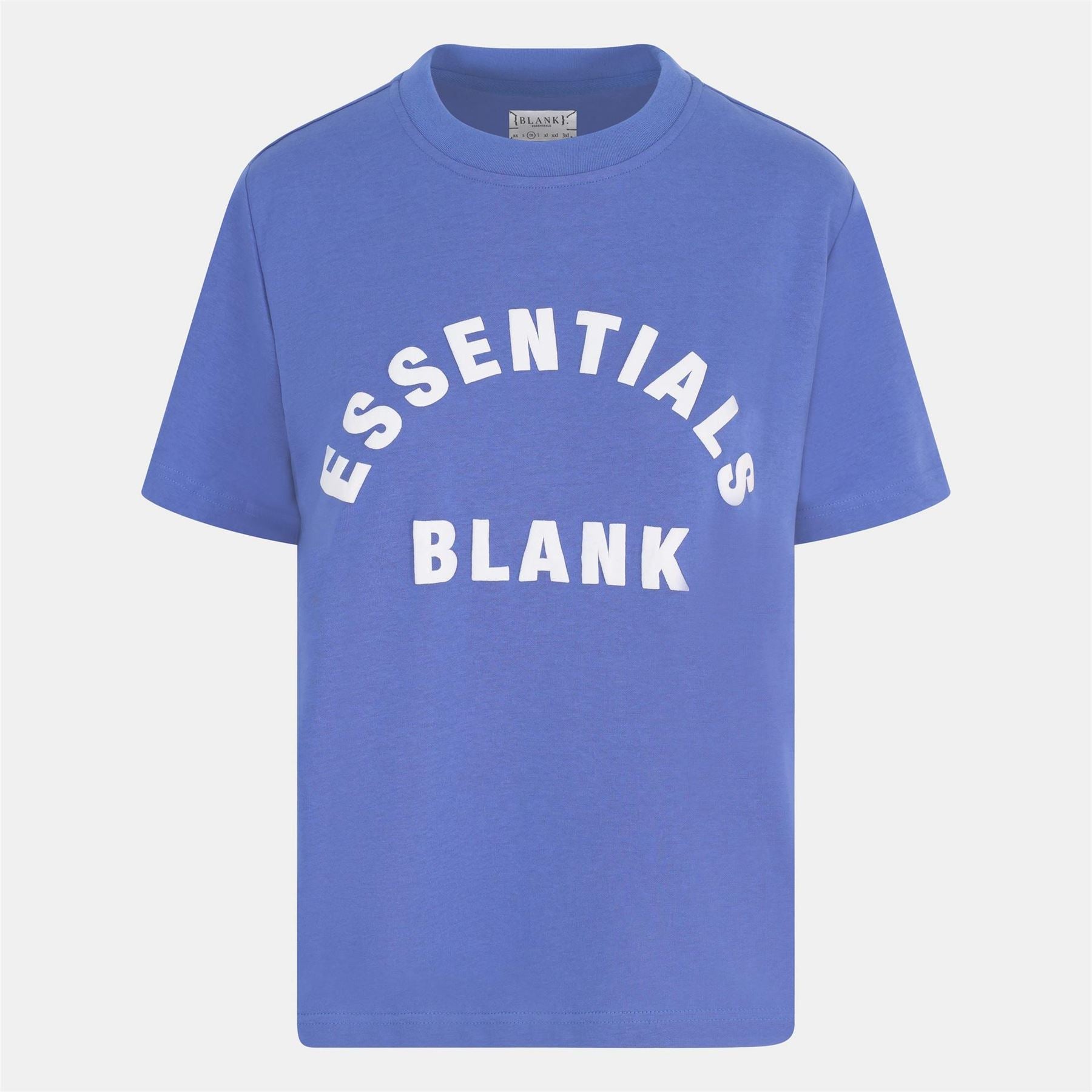 Blank Essentials Lettering Crew Neck Ribbed Collar Short Sleeve Boyfriend T-Shirt