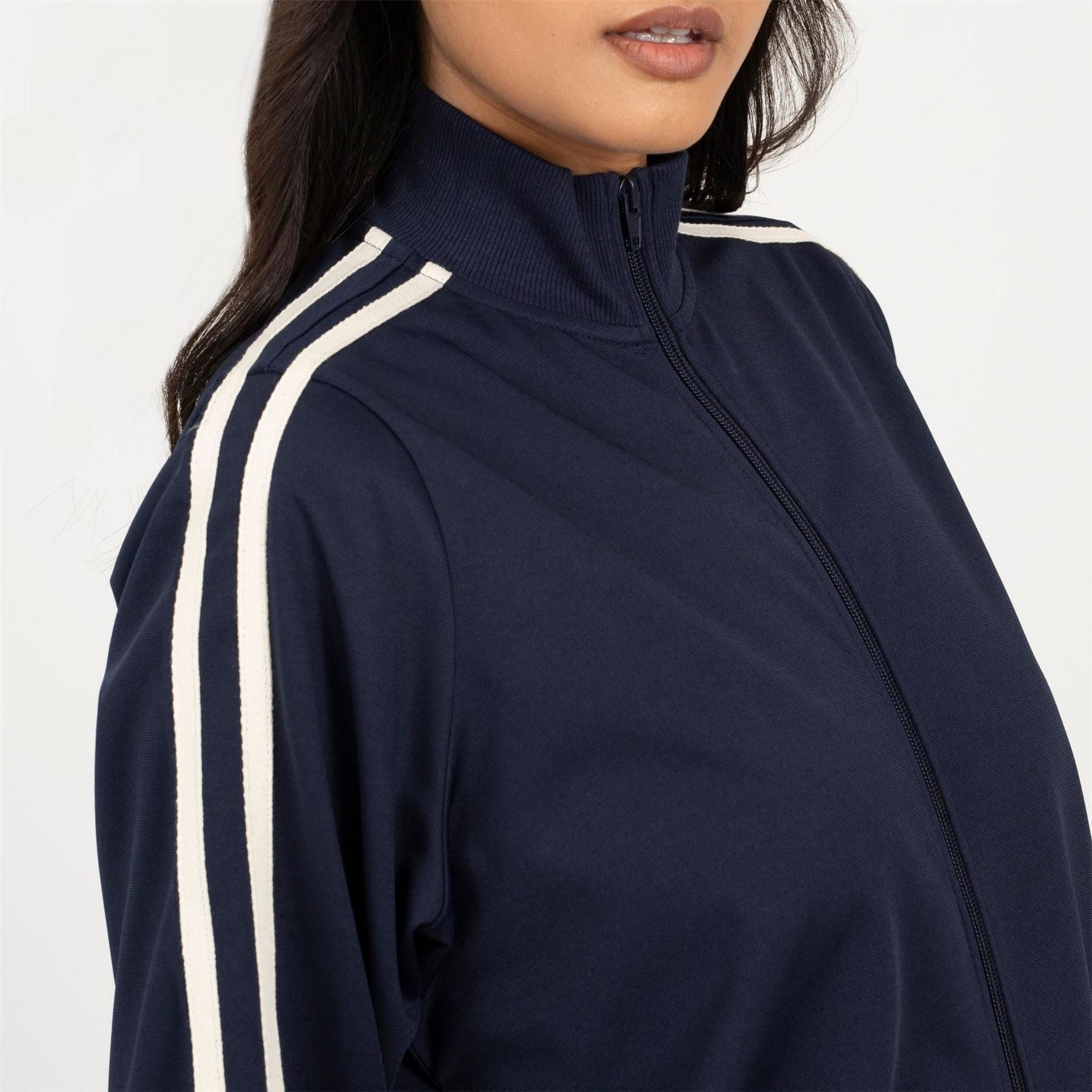 Brave Soul Womens Track Jacket With Side Stripe Detail