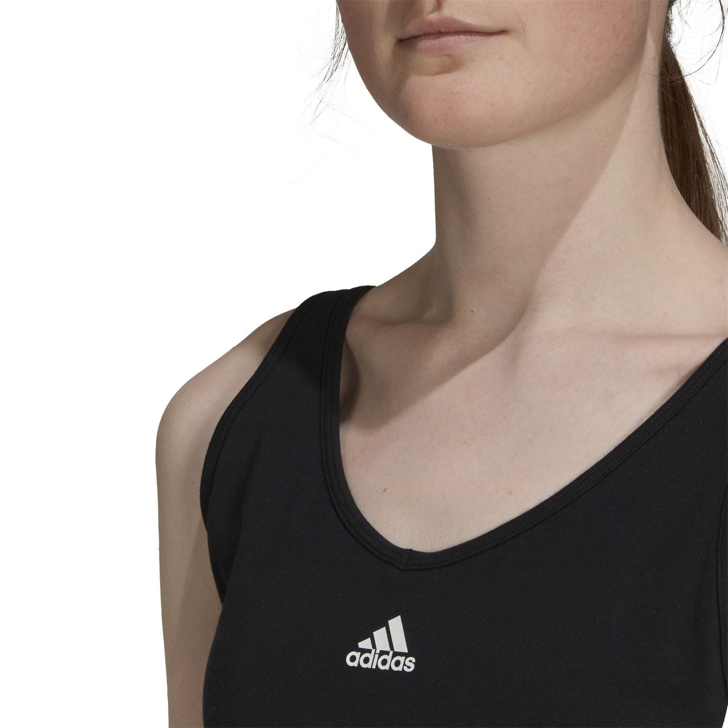 adidas 3 Stripes Crop Top With Removable Pads
