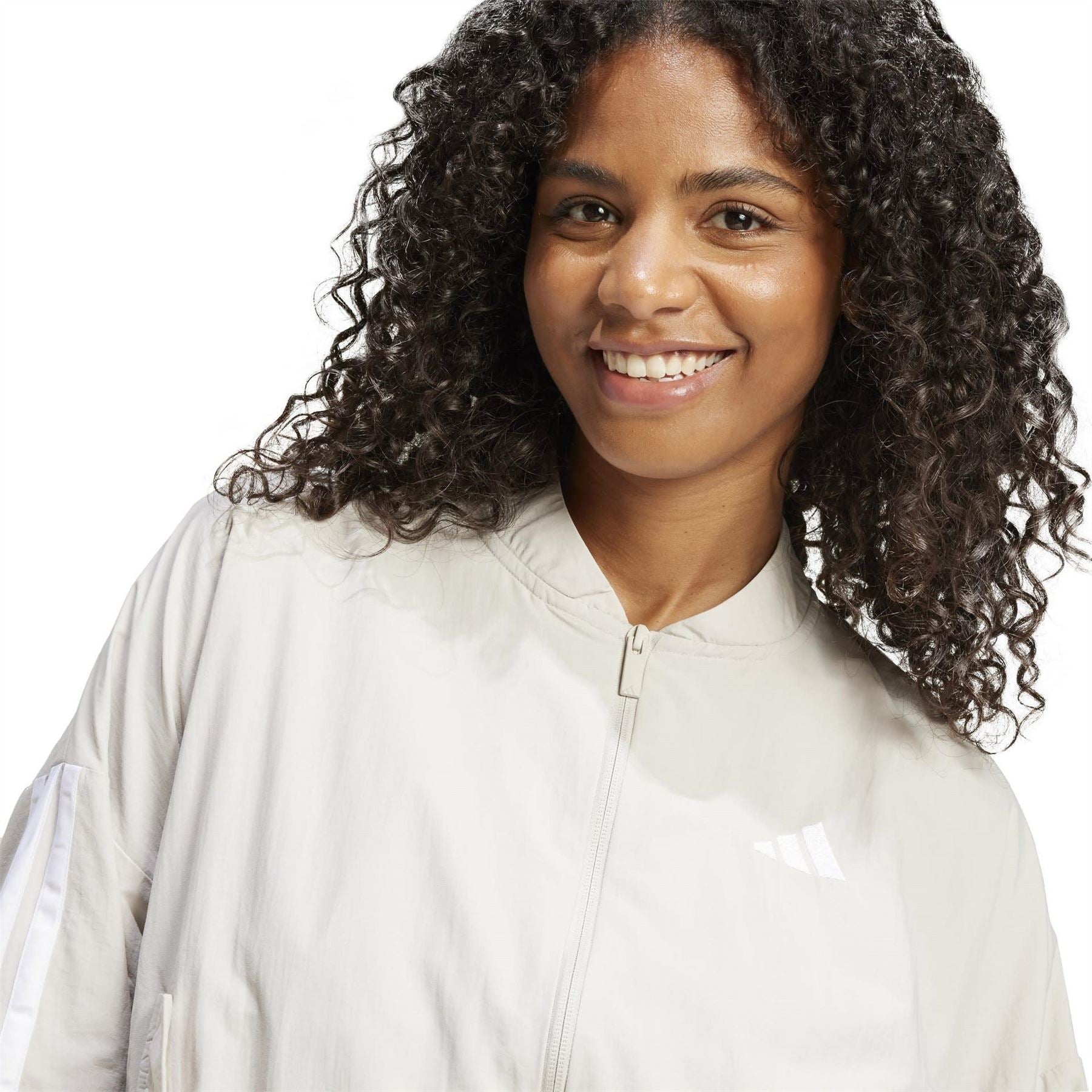 adidas Womens Stripe Woven Bomber Jacket