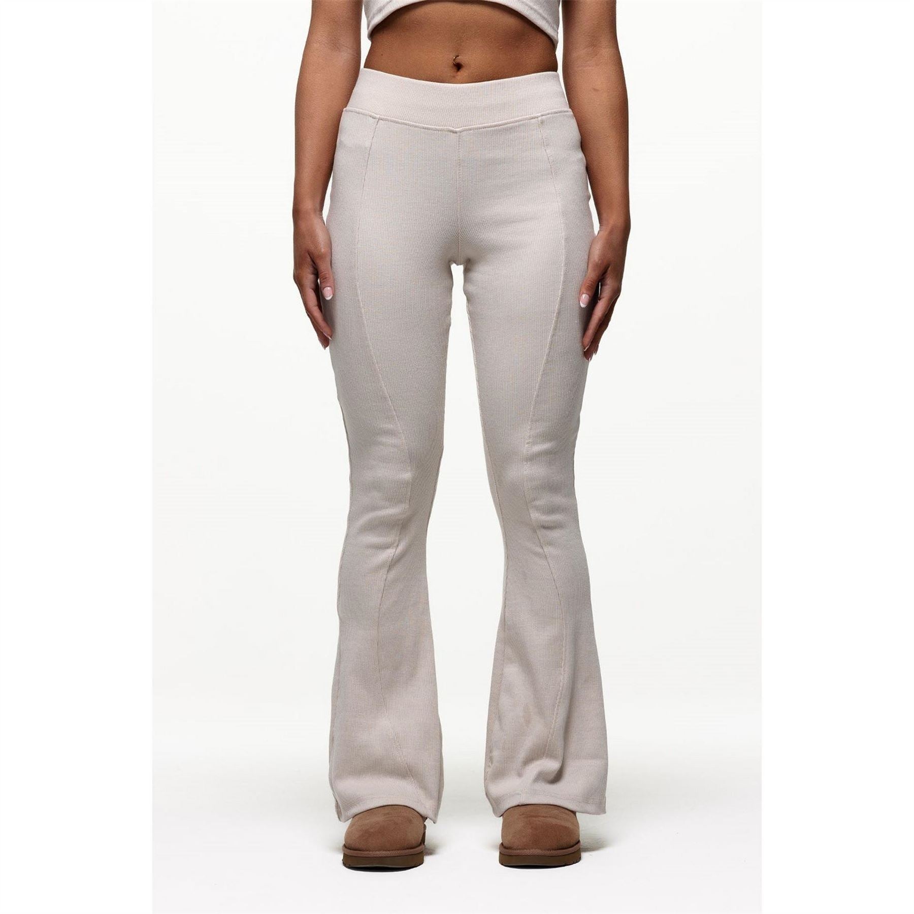 Good For Nothing Ribbed Leggings Cream