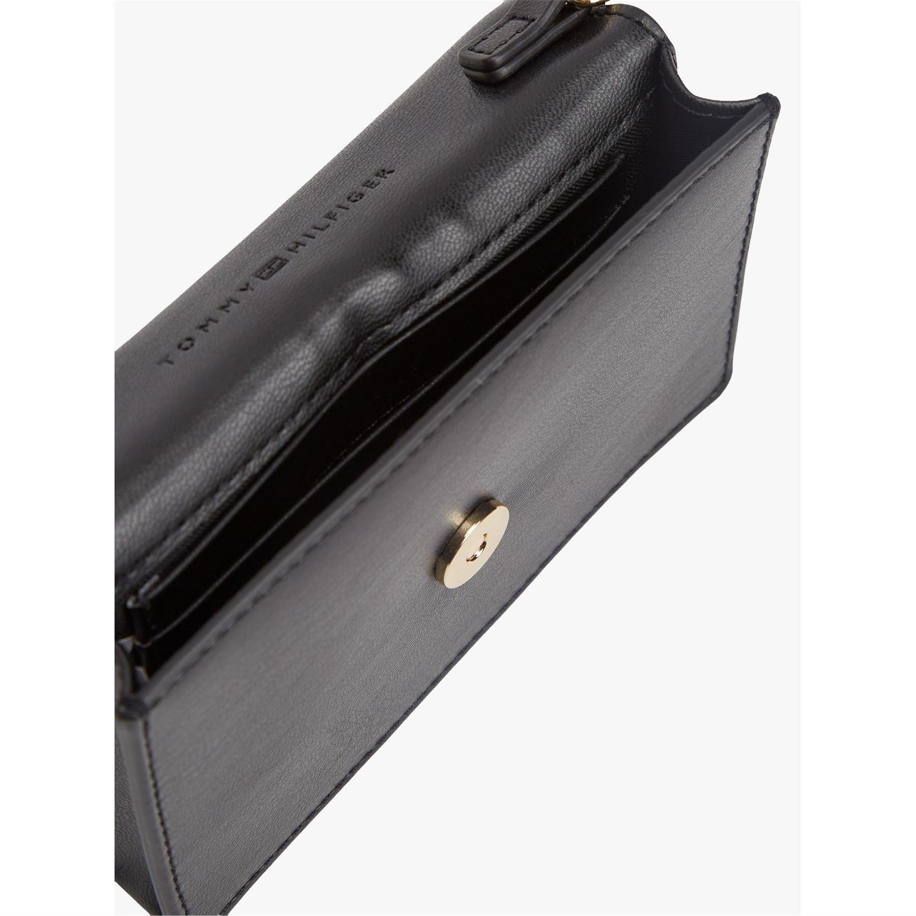 Tommy Hilfiger Icon Card Holder with Gold Tone Chain