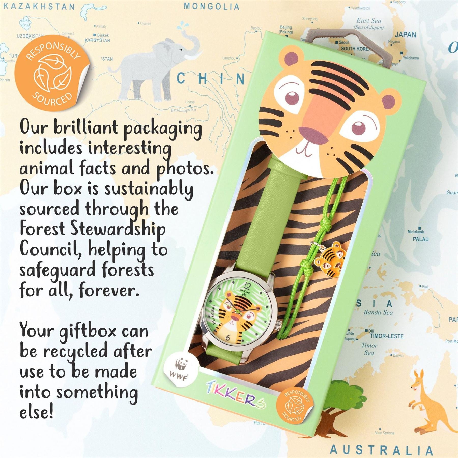 Tikkers Kids Tikker X Wwf Tiger Quartz Watch