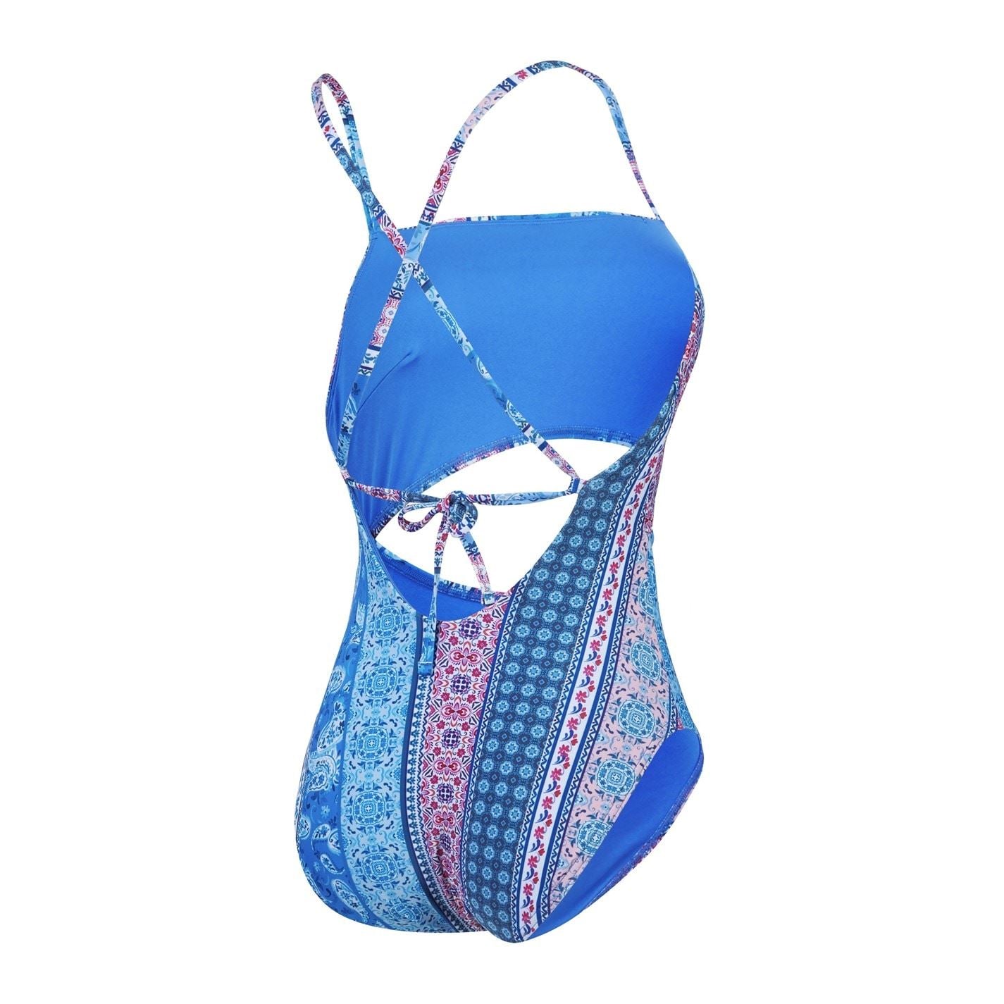Speedo Paisley Patterned Tie Back Swimsuit