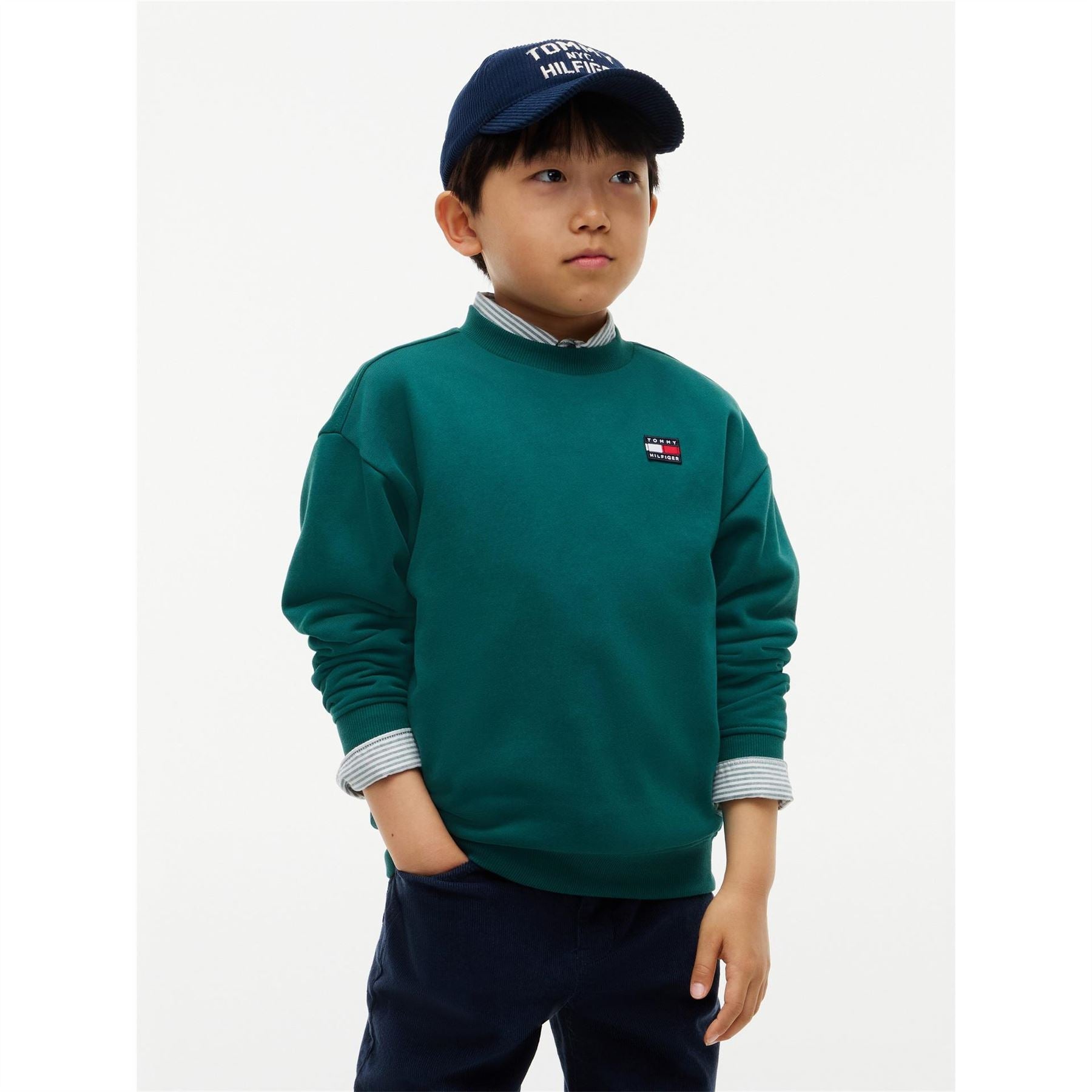 Tommy Hilfiger Flag Heritage Crewneck Cotton Long Sleeve Sweatshirt