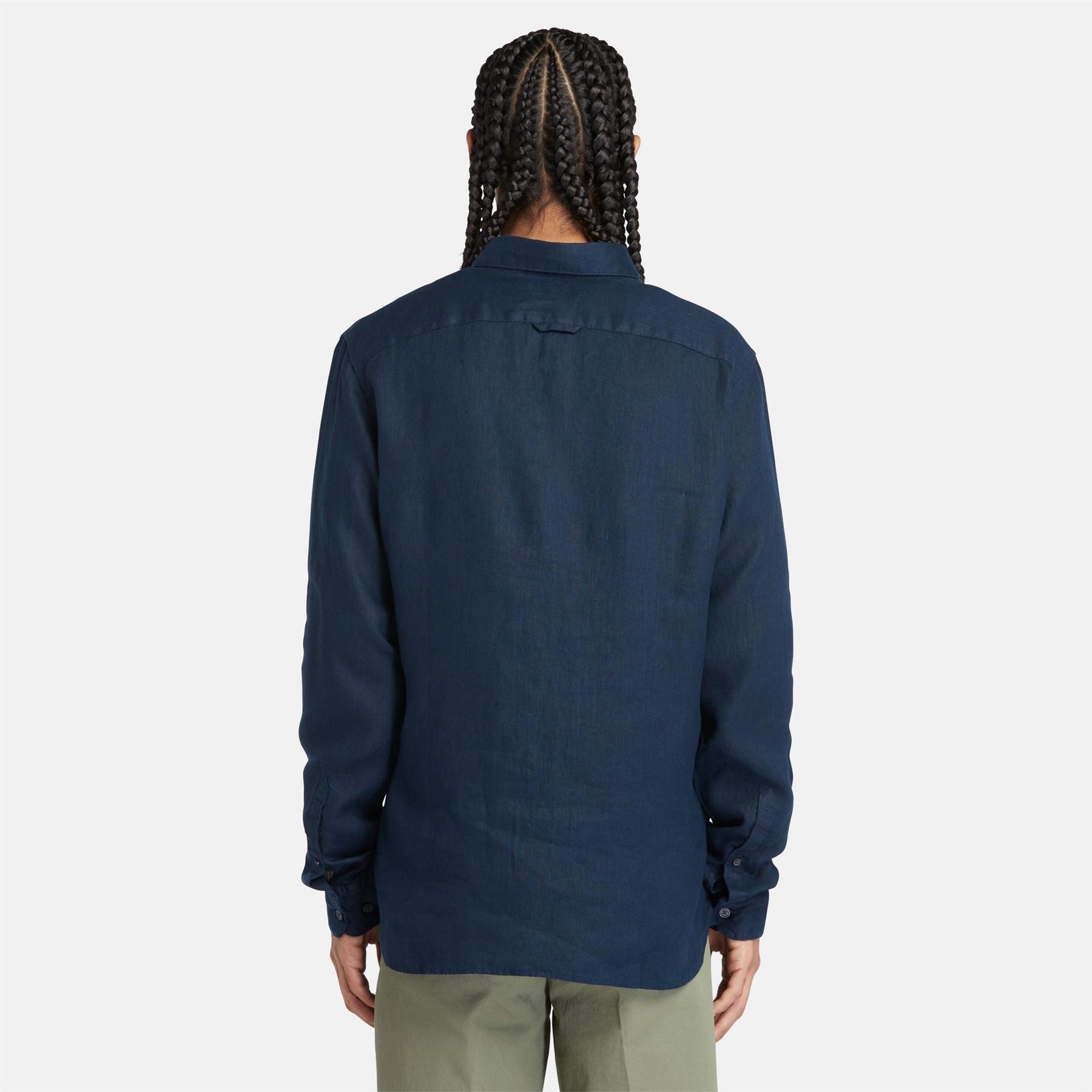 Timberland Mill Brook Linen Leaf Green Long Sleeve Plain Shirt