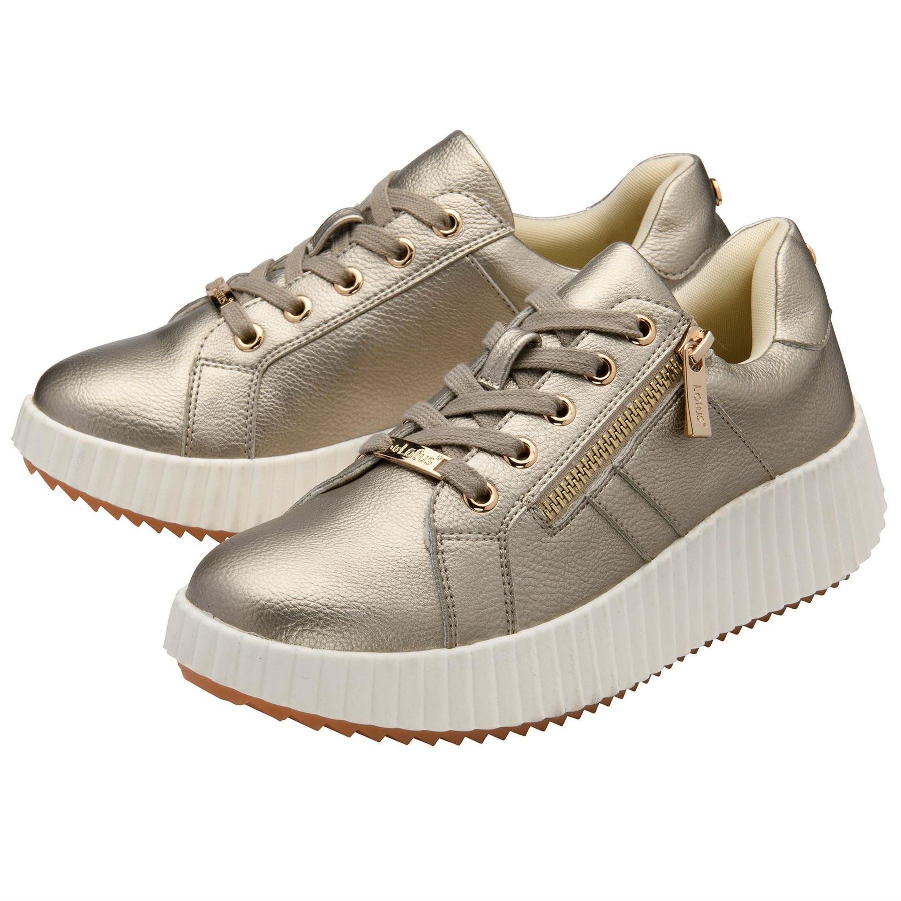 Lotus Shoes Kora Lace-Up Wedge Trainers
