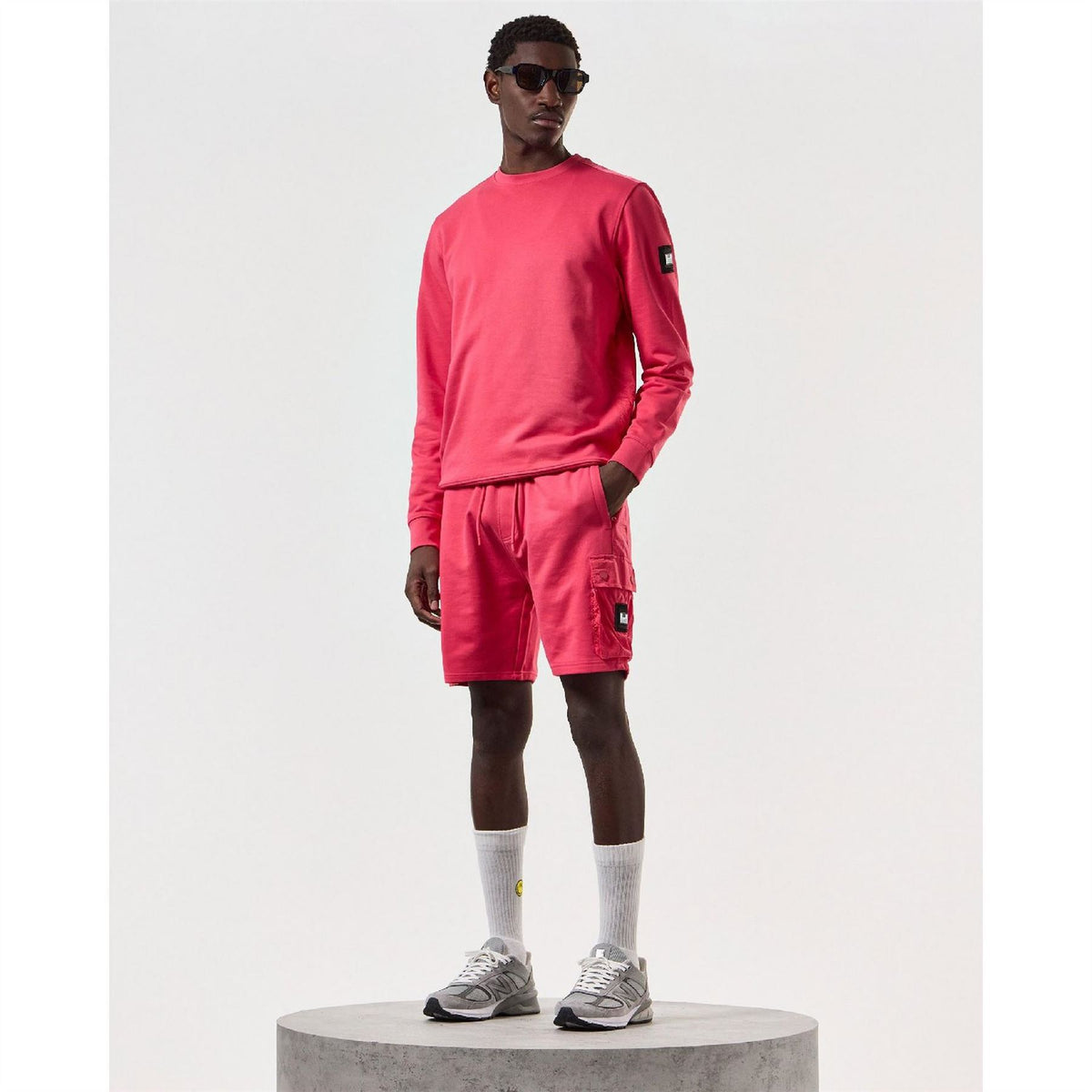 Weekend Offender Pink Sands Solid Casual Shorts with Elasticated Waistband
