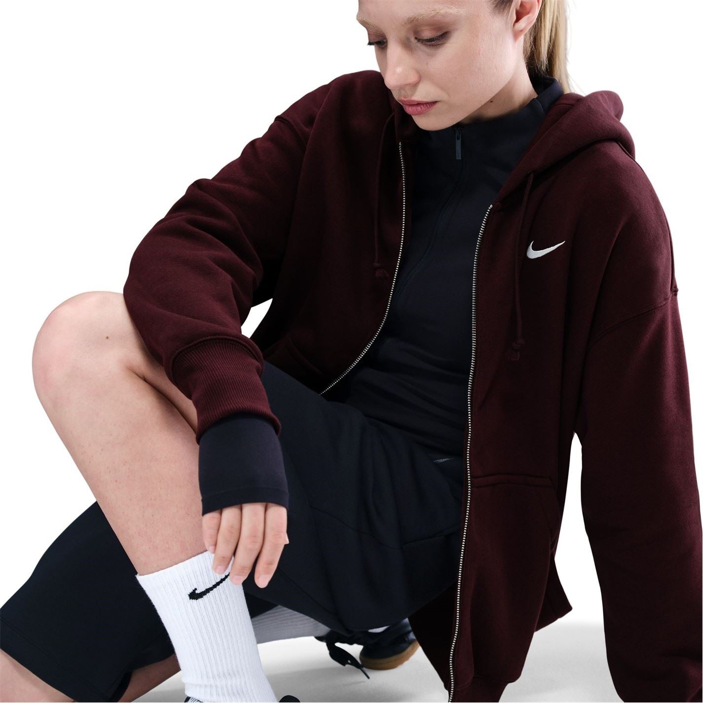 Nike Womens Sportswear Phoenix Fleece Oversized Full Zip Hoodie