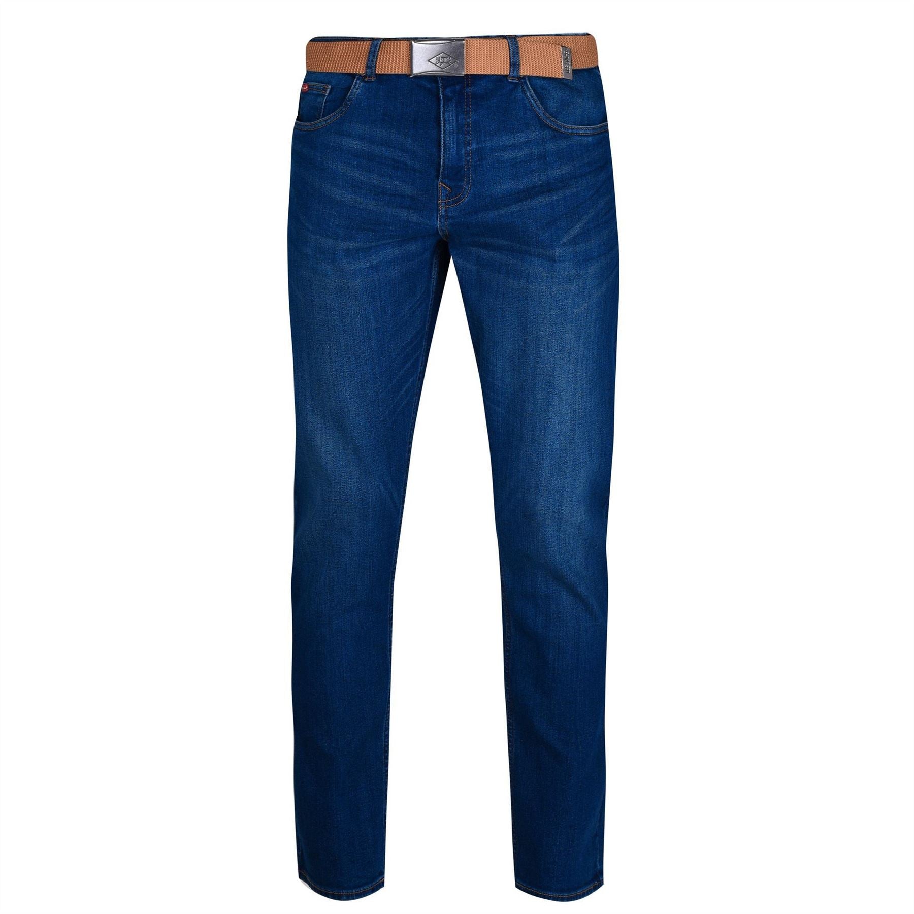 Lee Cooper Mens Belted Jeans