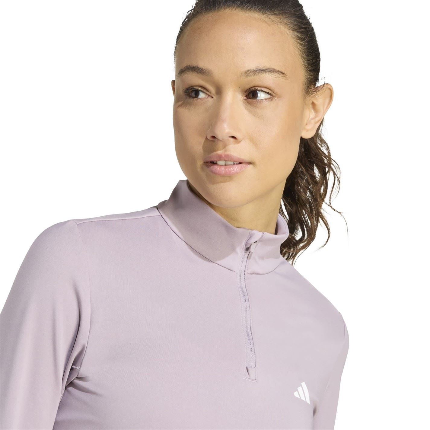 adidas Hyperglam Zip Neck Long Sleeve Gym Top
