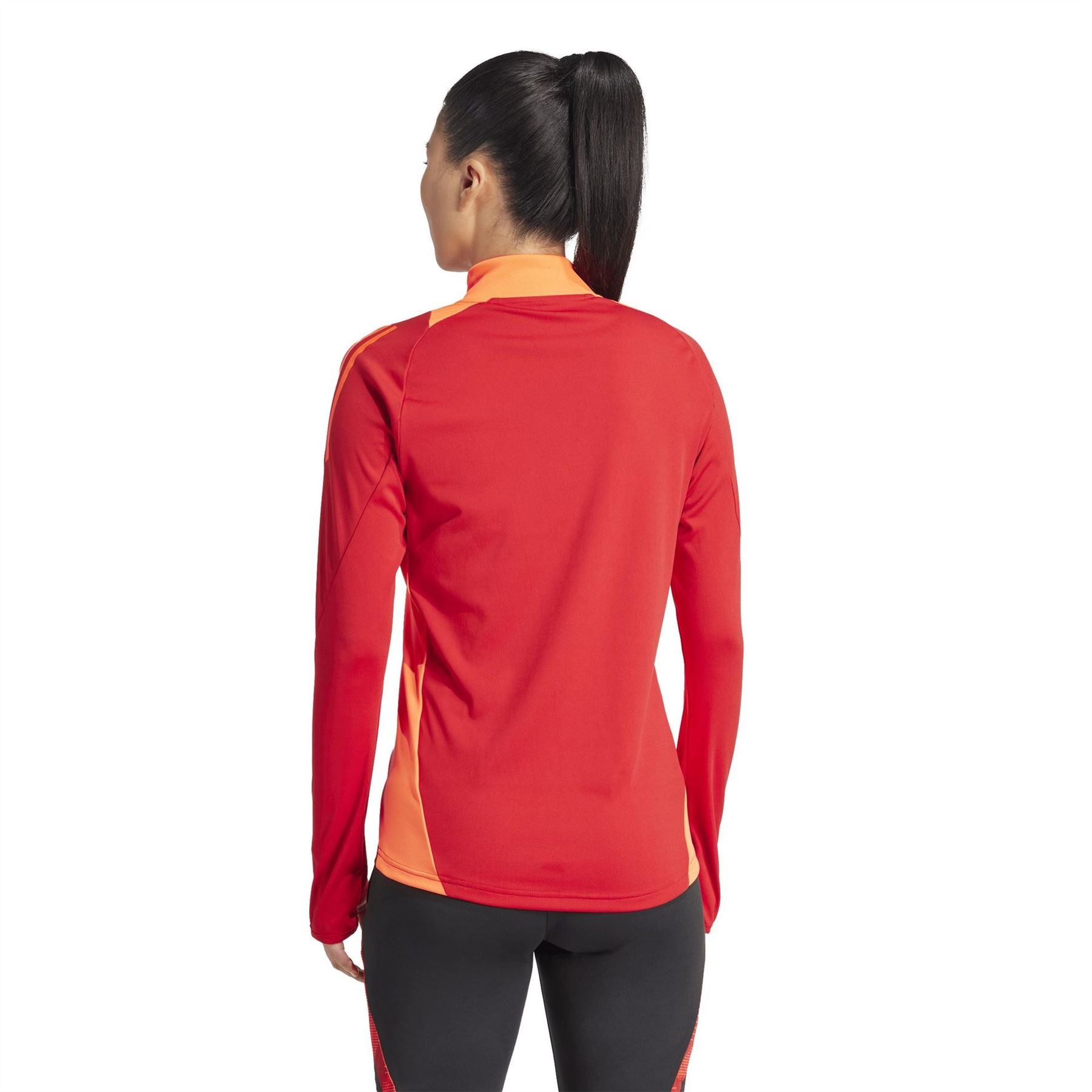 adidas Three Bar Logo Funnel Neck Raglan Sleeve Athletic Top