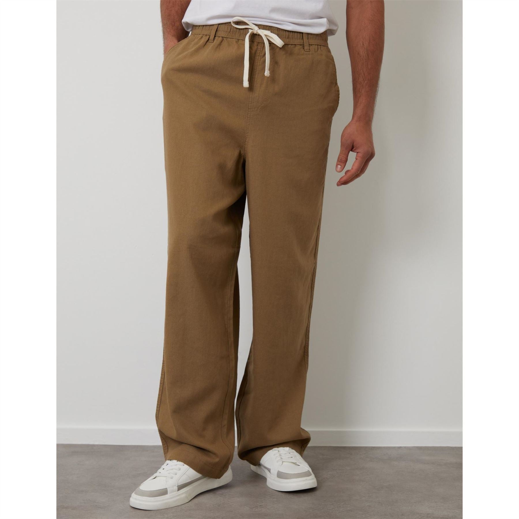Threadbare Mrcny Lin Solid Patterned Straight Trousers