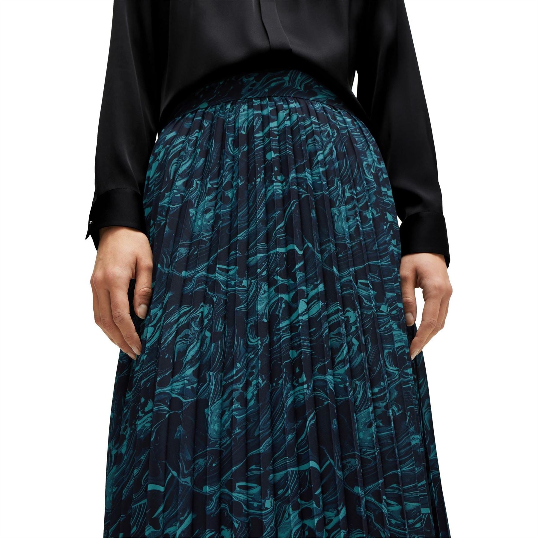 Boss 10256712 Midi Marble Patterned A-Line Skirt