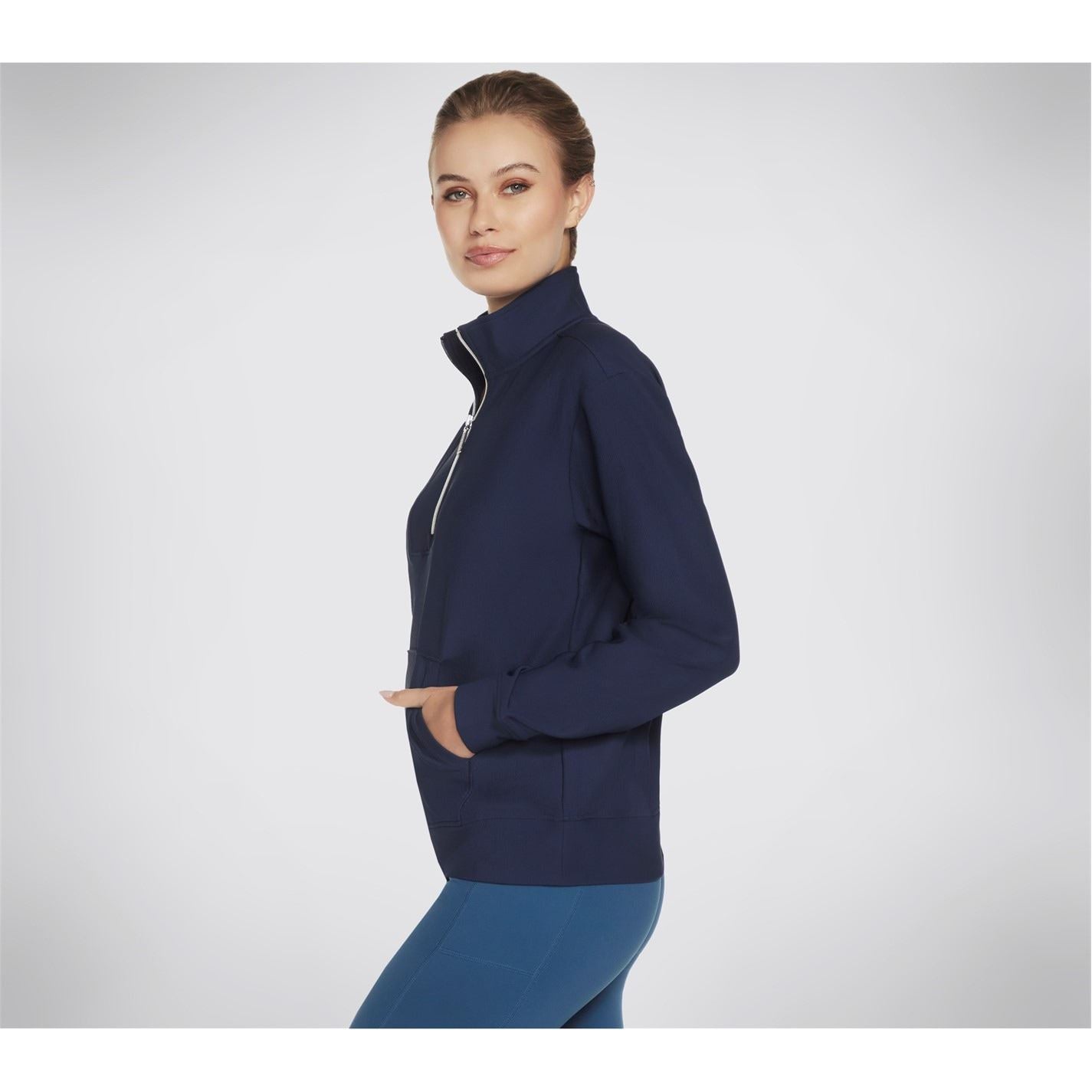 Skechers Womens Goluxe Rib 1 4 Zip Fleece