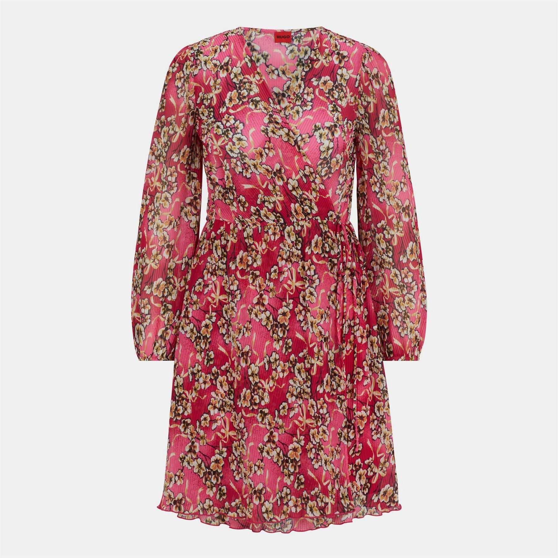 Hugo Kahula V-Neck Long Sleeve Mini Wrap Dress