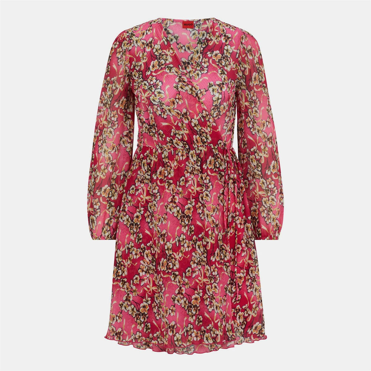 Hugo Kahula V-Neck Long Sleeve Mini Wrap Dress