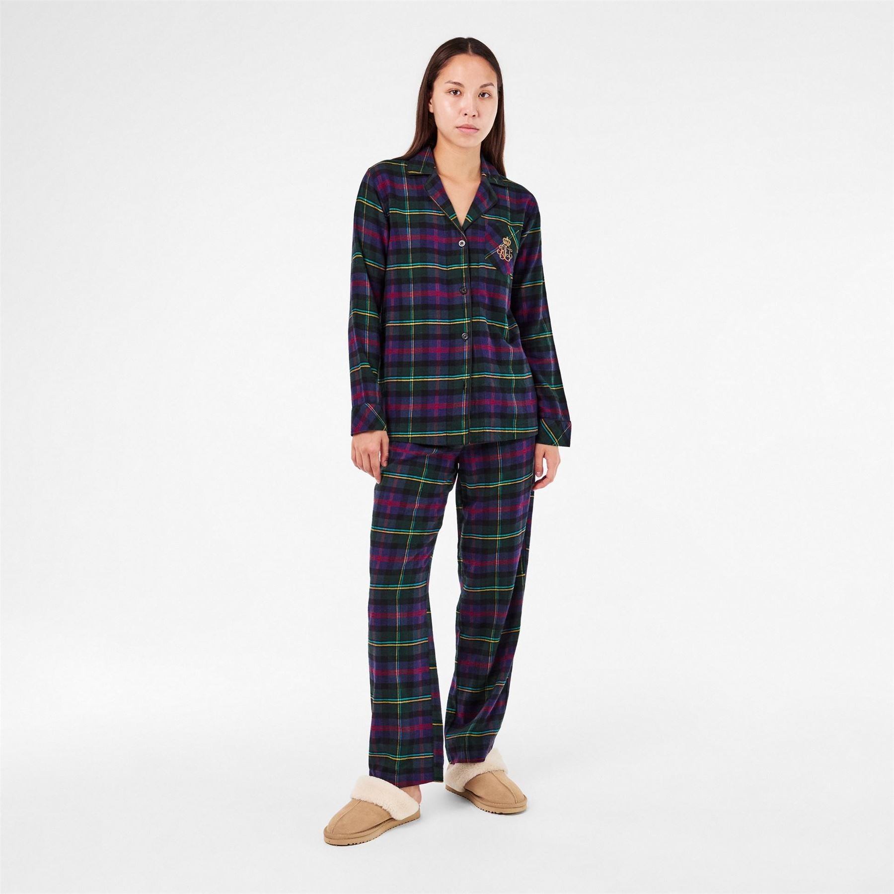 Lauren by Ralph Lauren Collared Neck Long Sleeve Pyjama Set