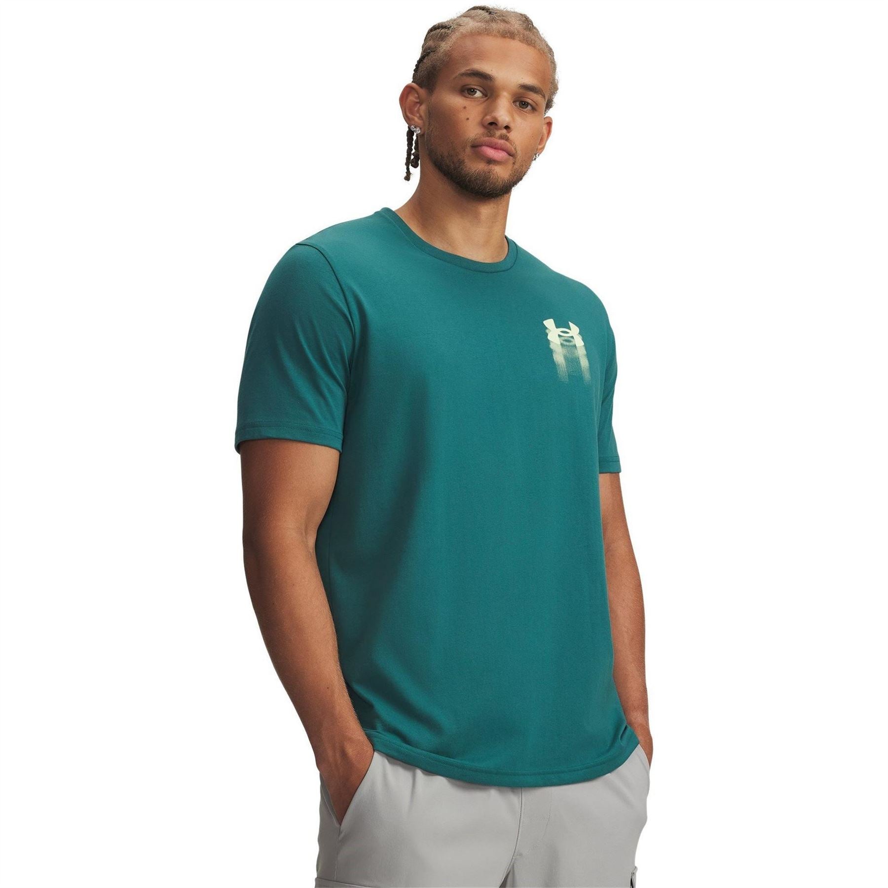 Under Armour Blur Logo Print Crew Neck Short Sleeve T-Shirt