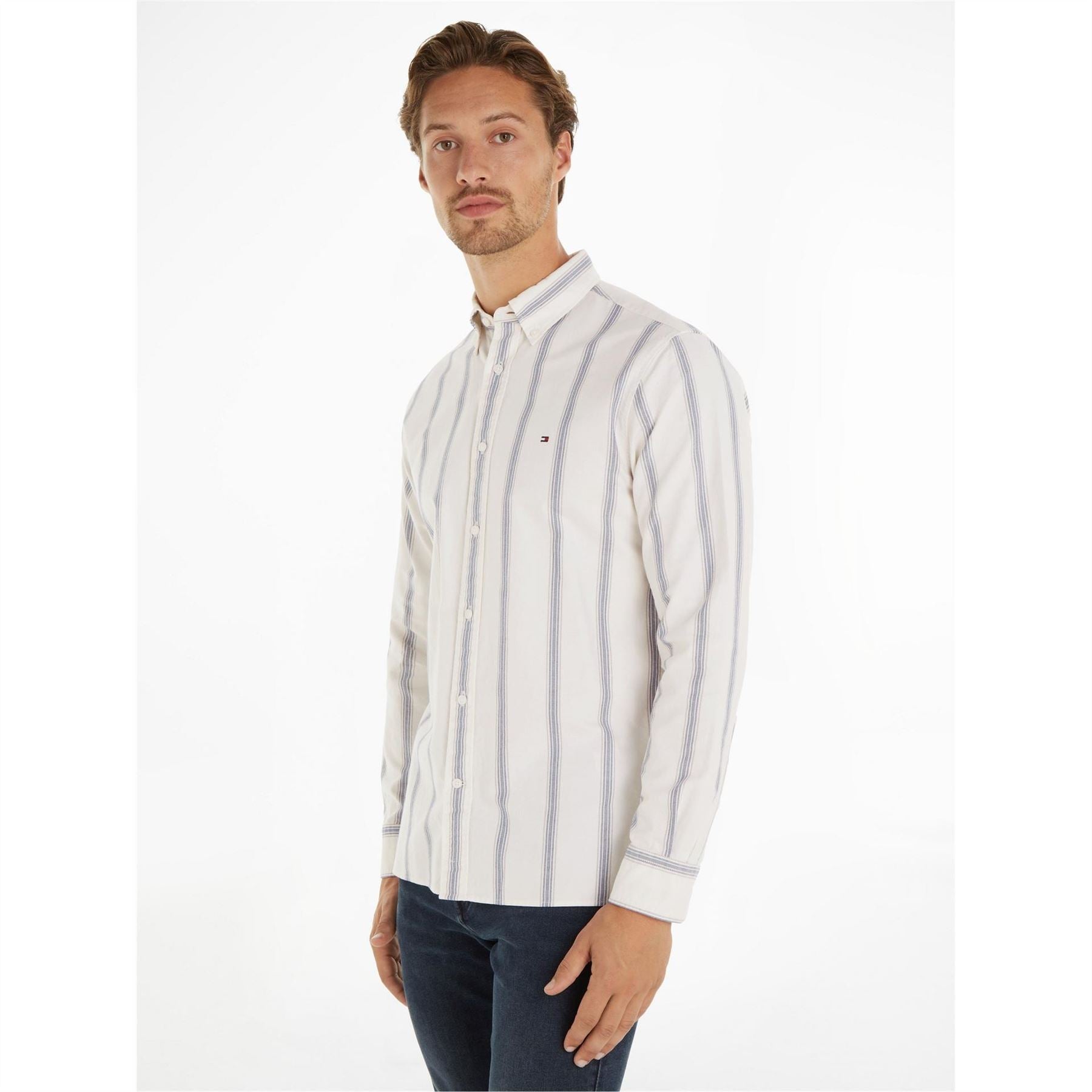 Tommy Hilfiger Shadow Stripe Long Sleeve Patterned Shirt